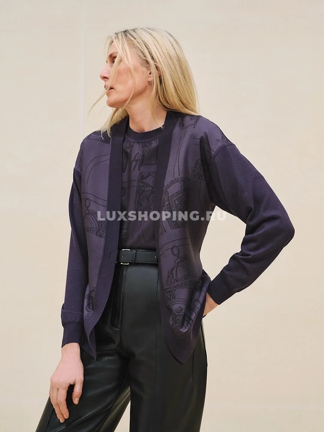 HERMES кардиган с длинными рукавами "En Desordre Finesse", синий