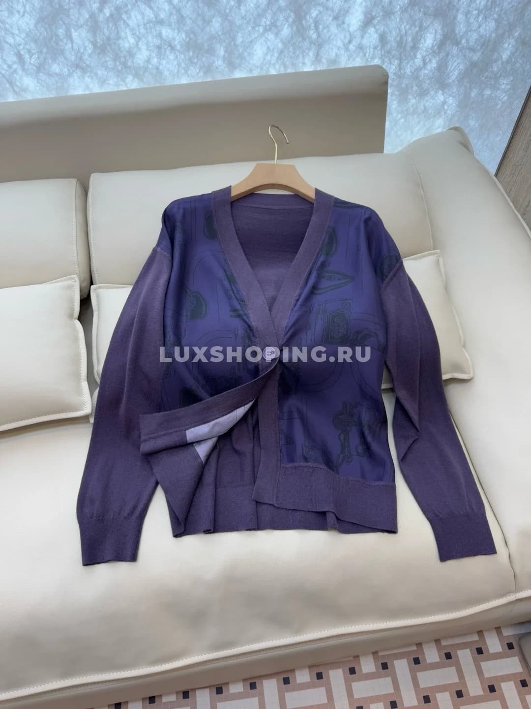 HERMES кардиган с длинными рукавами "En Desordre Finesse", синий - фото 5