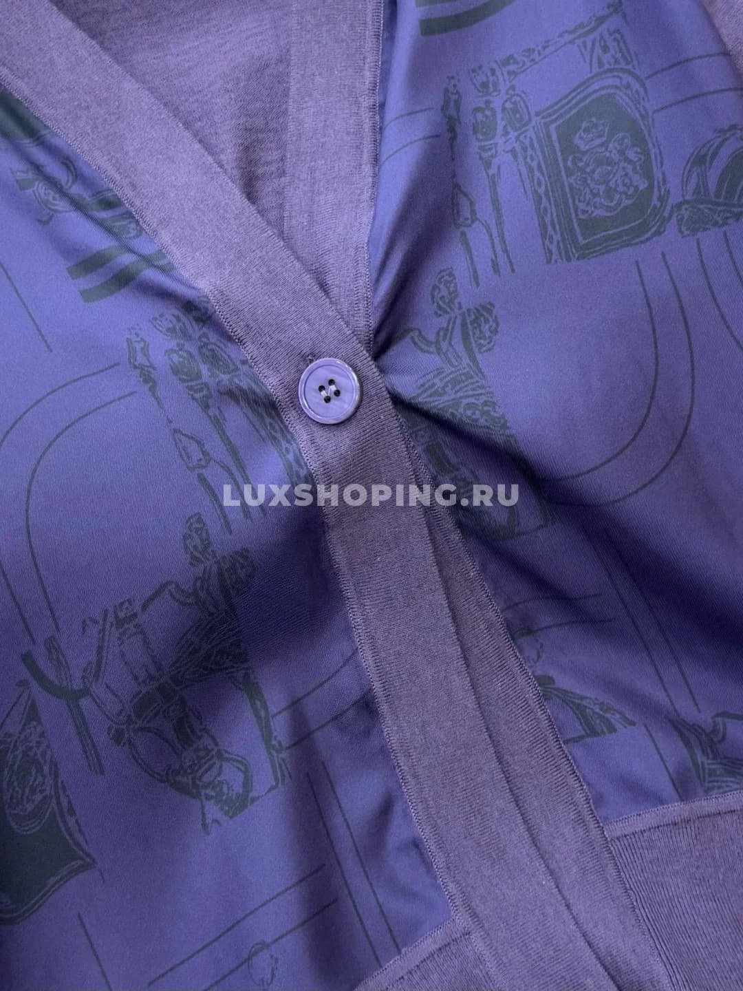 HERMES кардиган с длинными рукавами "En Desordre Finesse", синий - фото 8