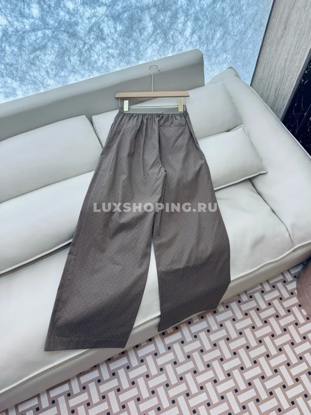 Hermes Home Широкие брюки с буквенным принтом , коричневый - фото 5