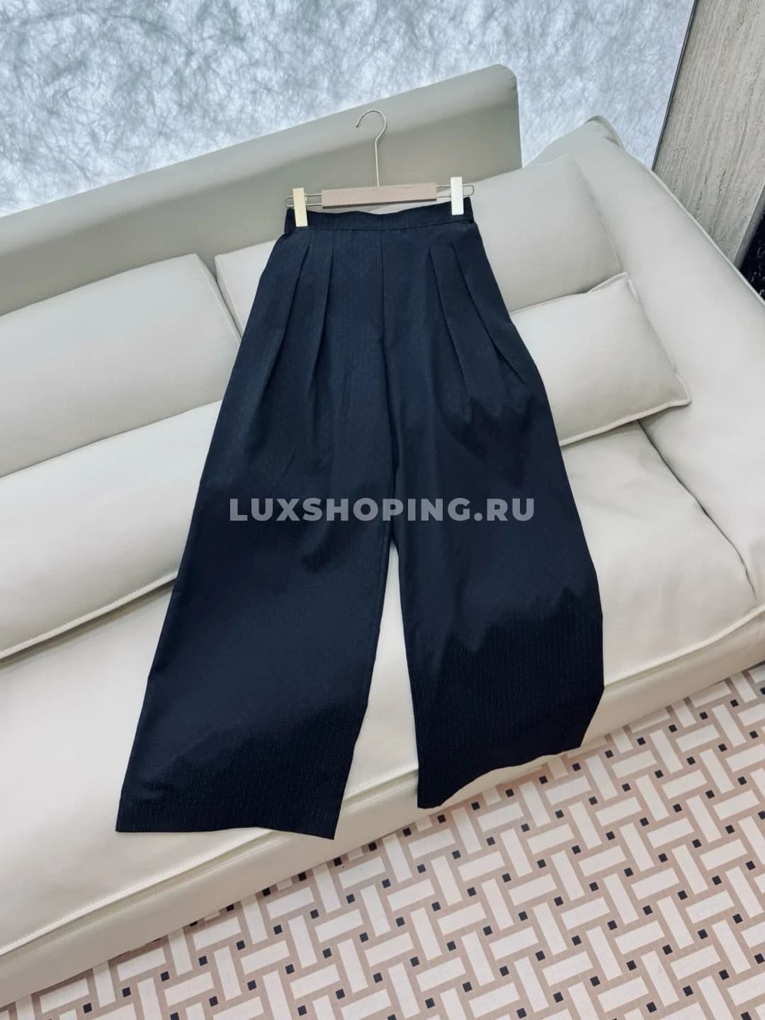 Hermes Home Широкие брюки с буквенным принтом Черные - фото 4