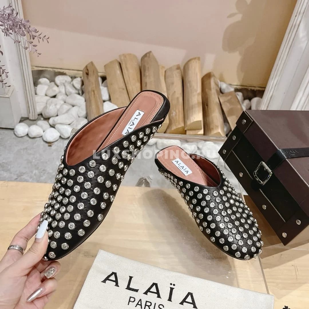 Мюли ALAÏA Crystal-Embellished черные - фото 4