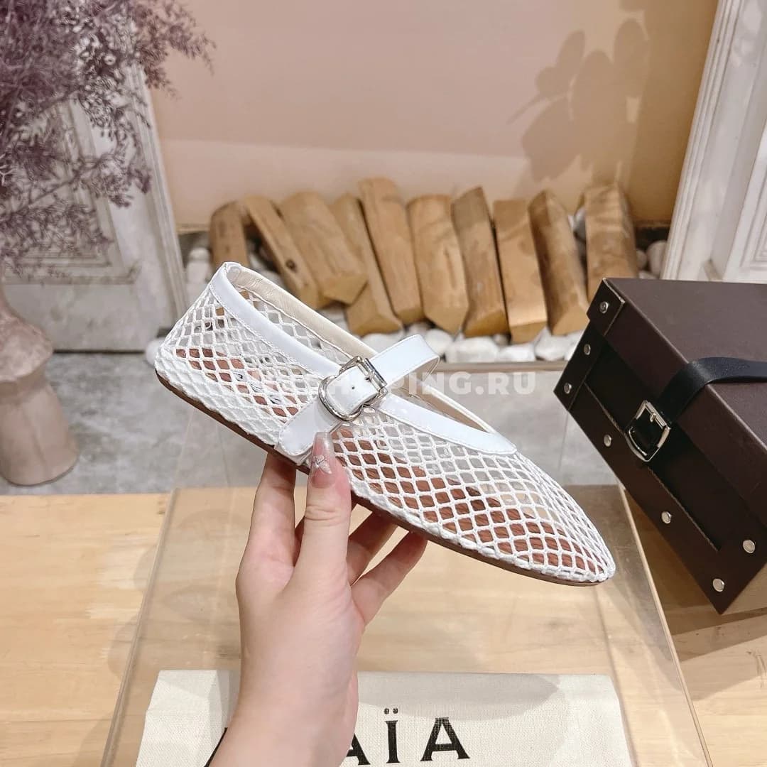 Балетки ALAÏA сетчатые белые - фото 7