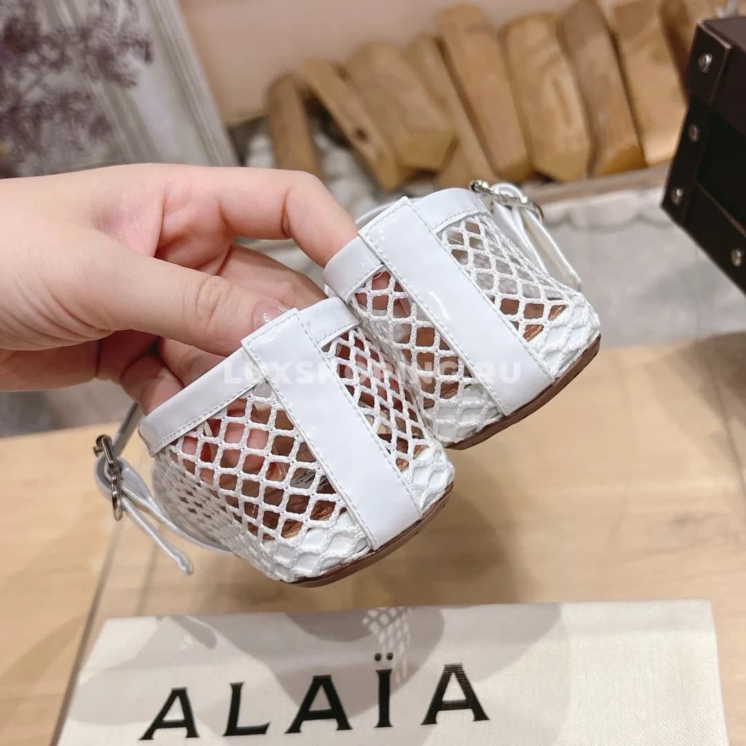 Балетки ALAÏA сетчатые белые - фото 10