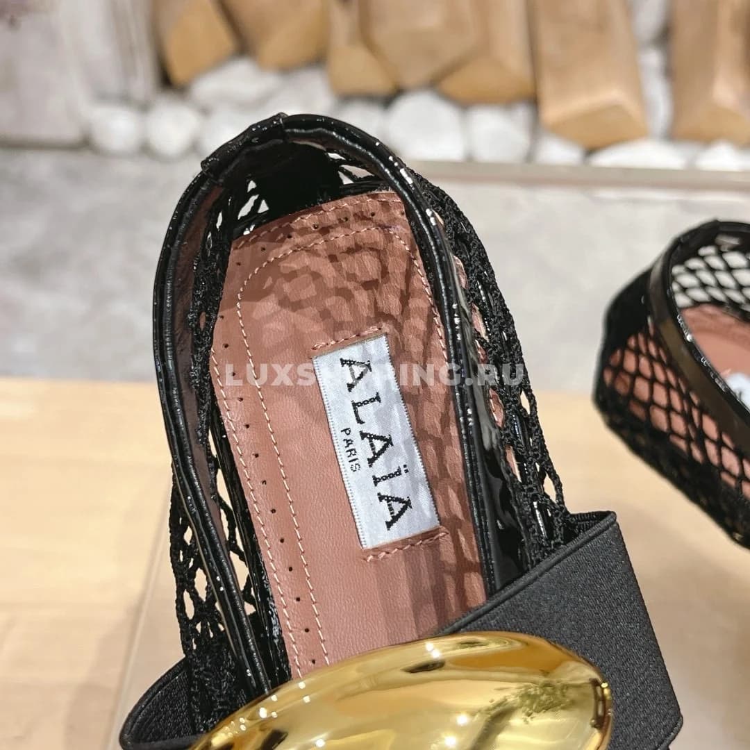 Балетки ALAÏA сетчатые Black Gold - фото 5