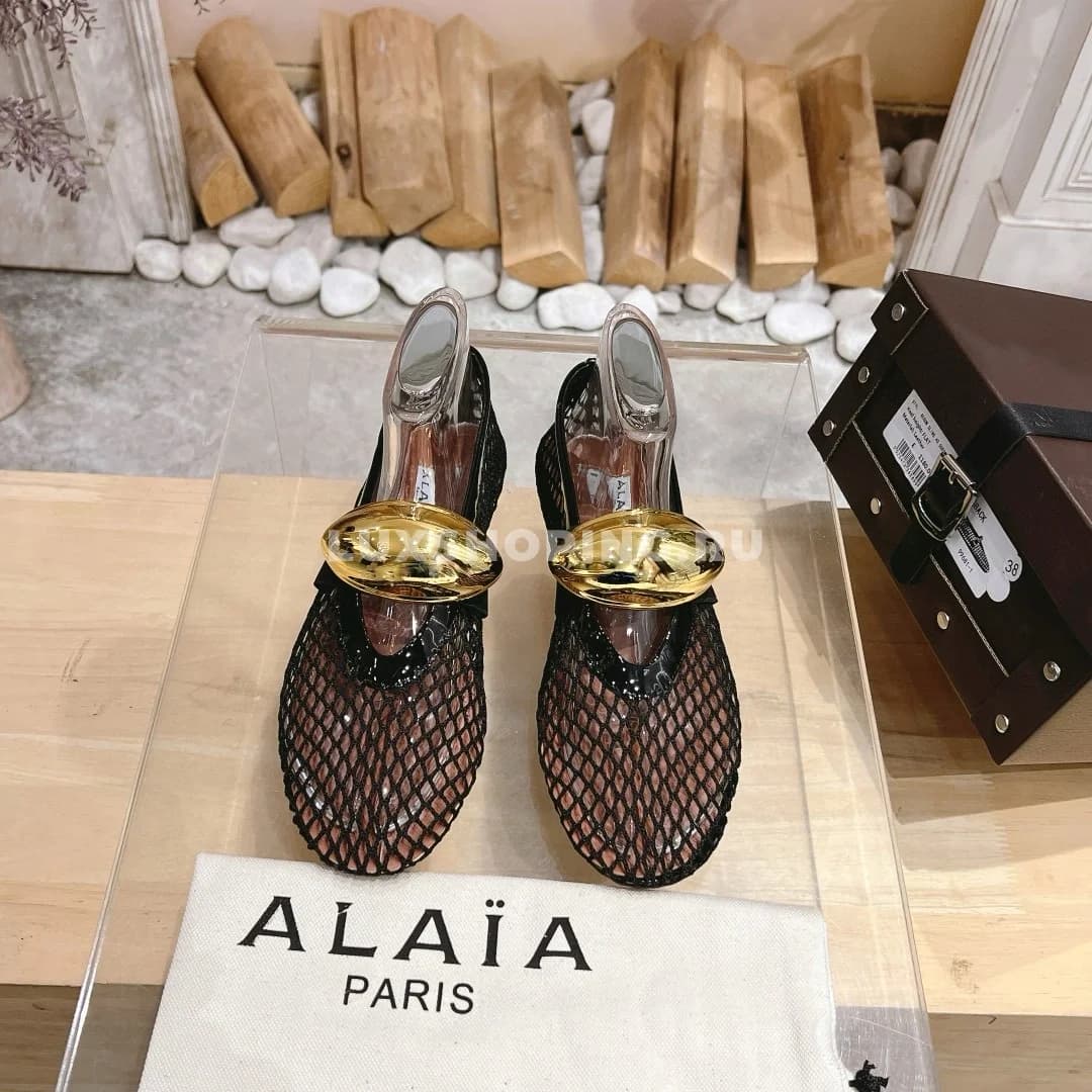 Балетки ALAÏA сетчатые Black Gold - фото 8