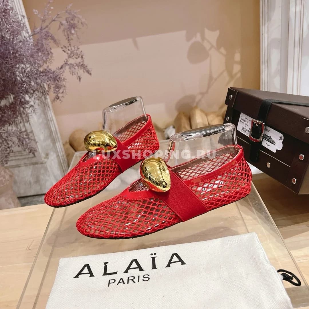 Балетки ALAÏA сетчатые Red Gold - фото 4