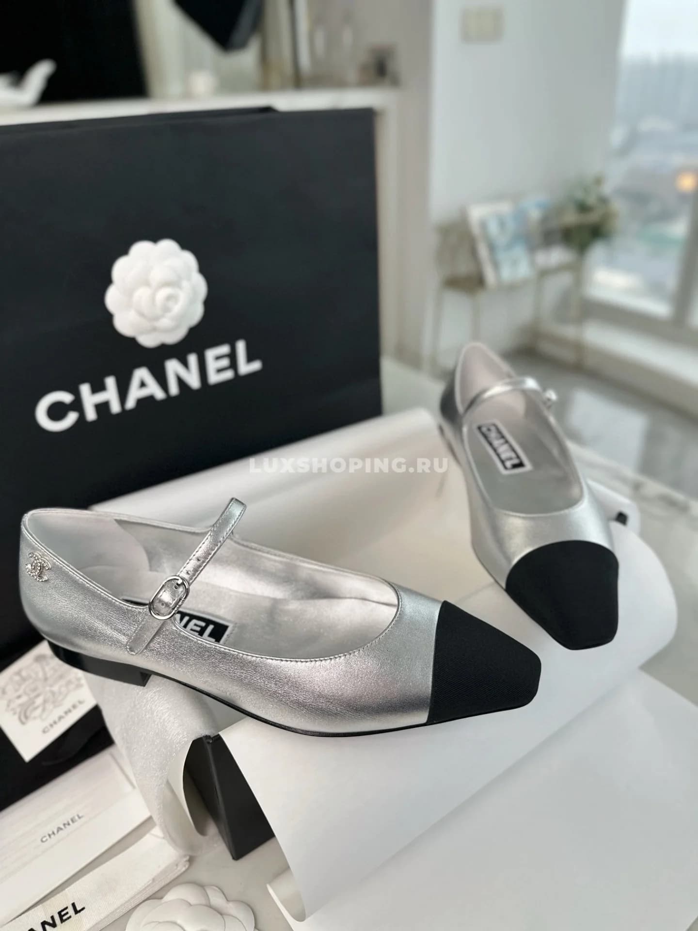 Chanel Ballet Silver балетки серебро - фото 3