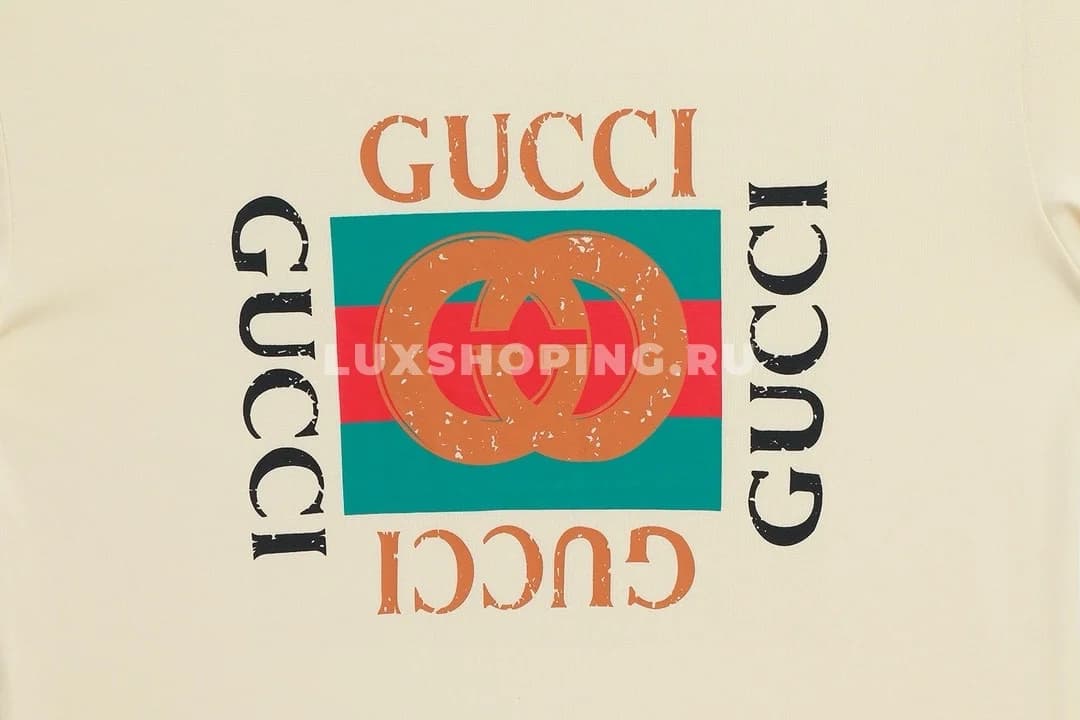 GUCCI Хлопковая футболка /834Б - фото 4