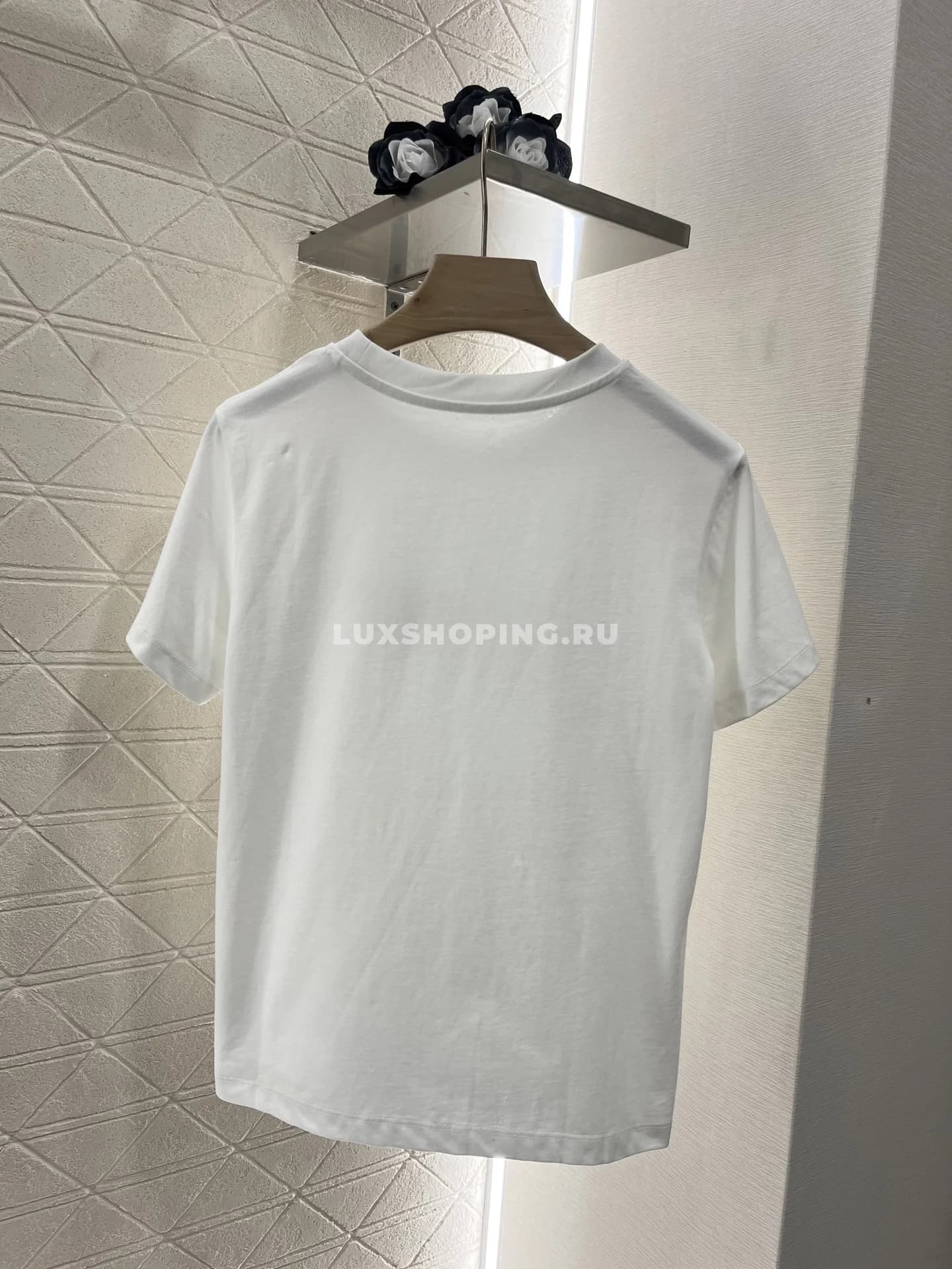 Футболка Dior со стразами, белая - фото 2