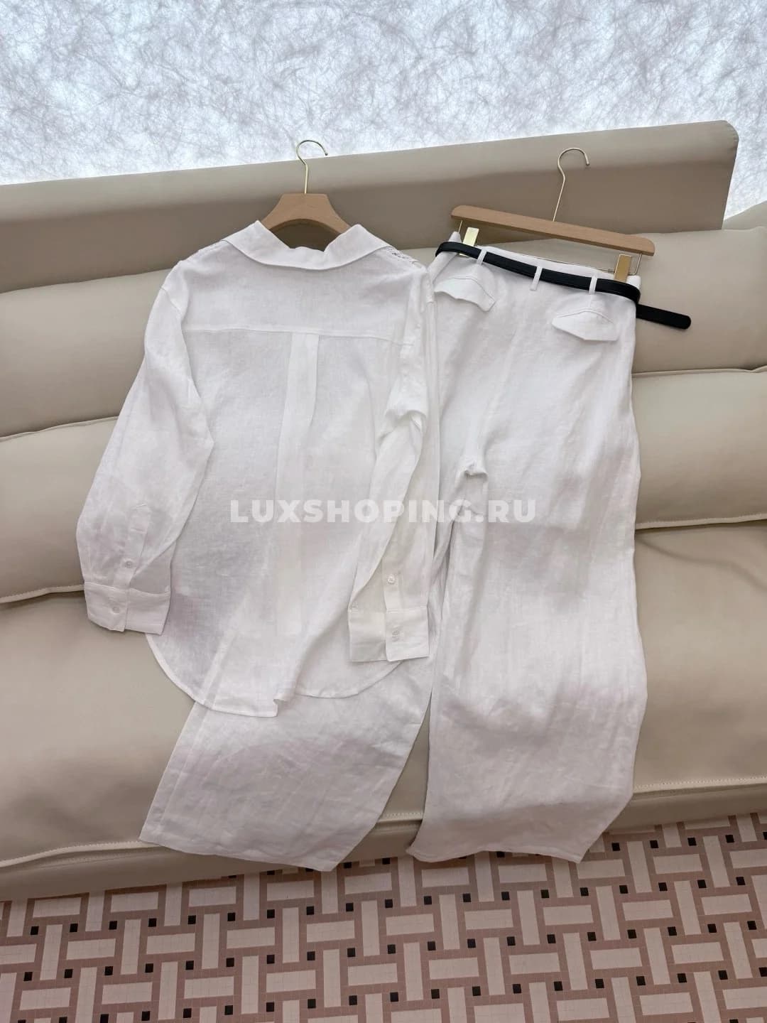 Zimmermann льняной костюм с длинными рукавами и широкими брюками белый - фото 4