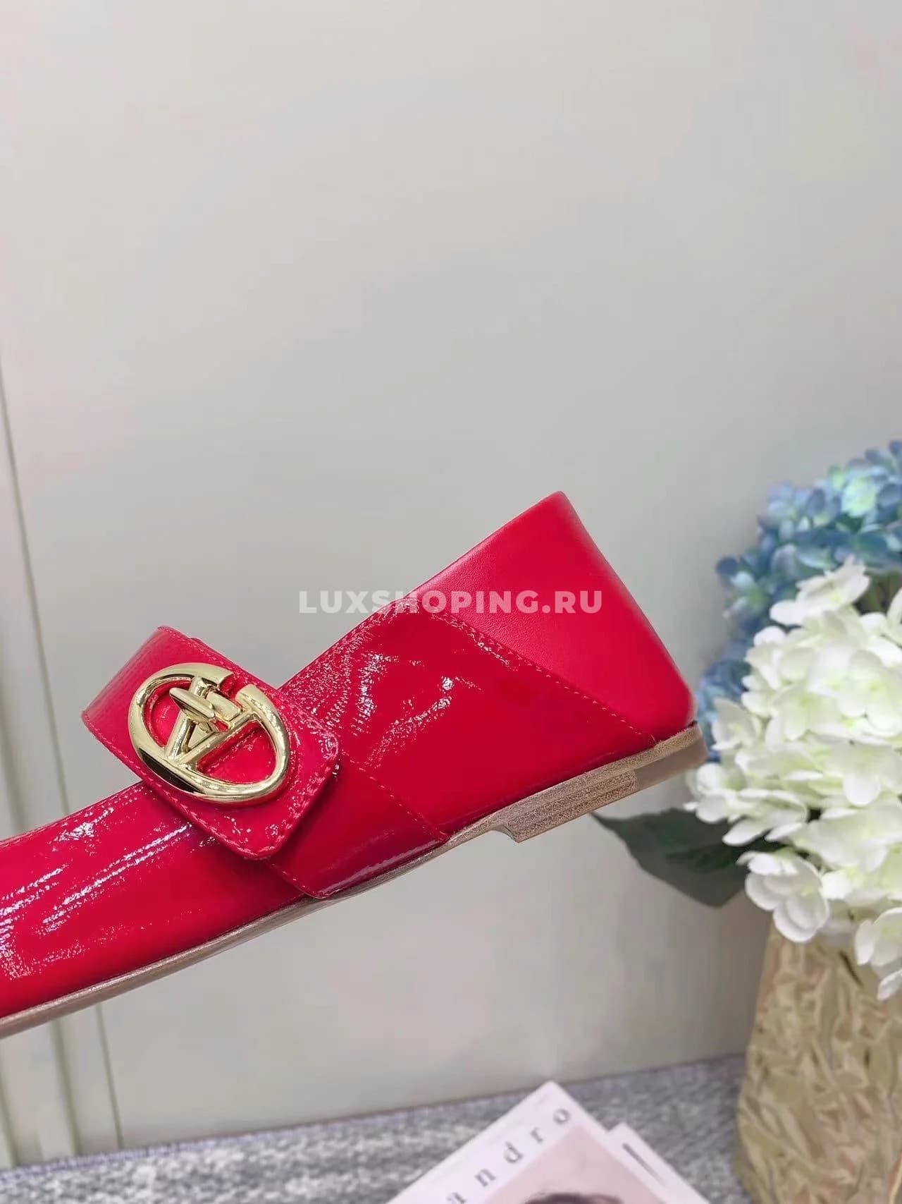 Балетки Valentino Мэри Джейн, закрытые красные - фото 4