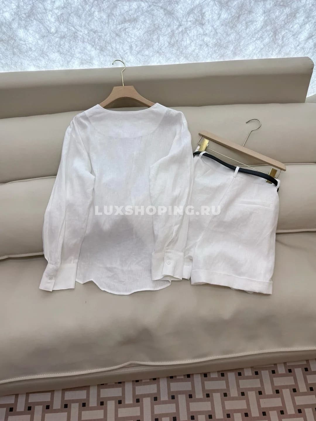 Zimmermann льняной костюм с шортами белый - фото 4