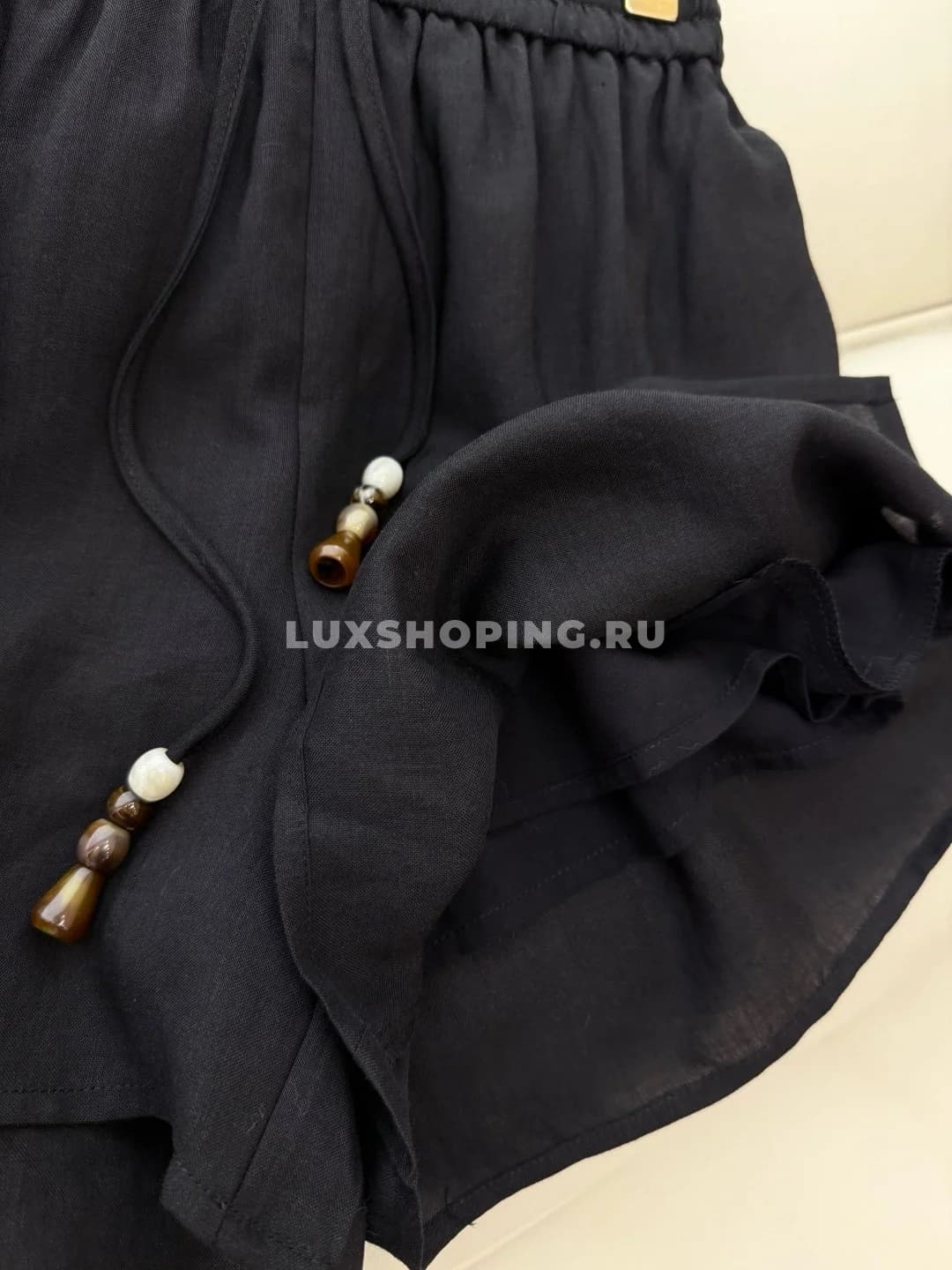 Zimmermann льняной костюм с шортами на завязках черный - фото 7