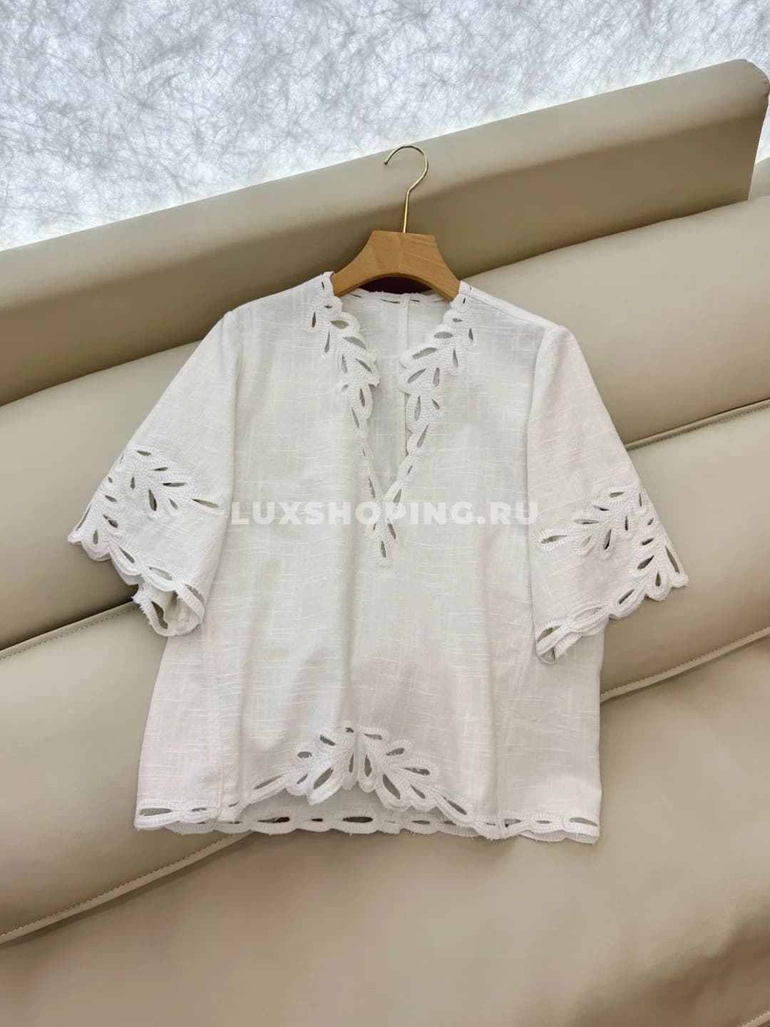 Zimmermann льняной кружевной костюм с шертами белый - фото 7