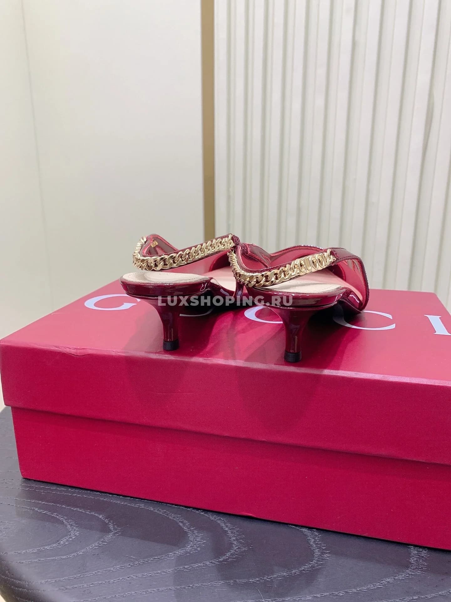 Туфли Gucci на каблуке красные - фото 5