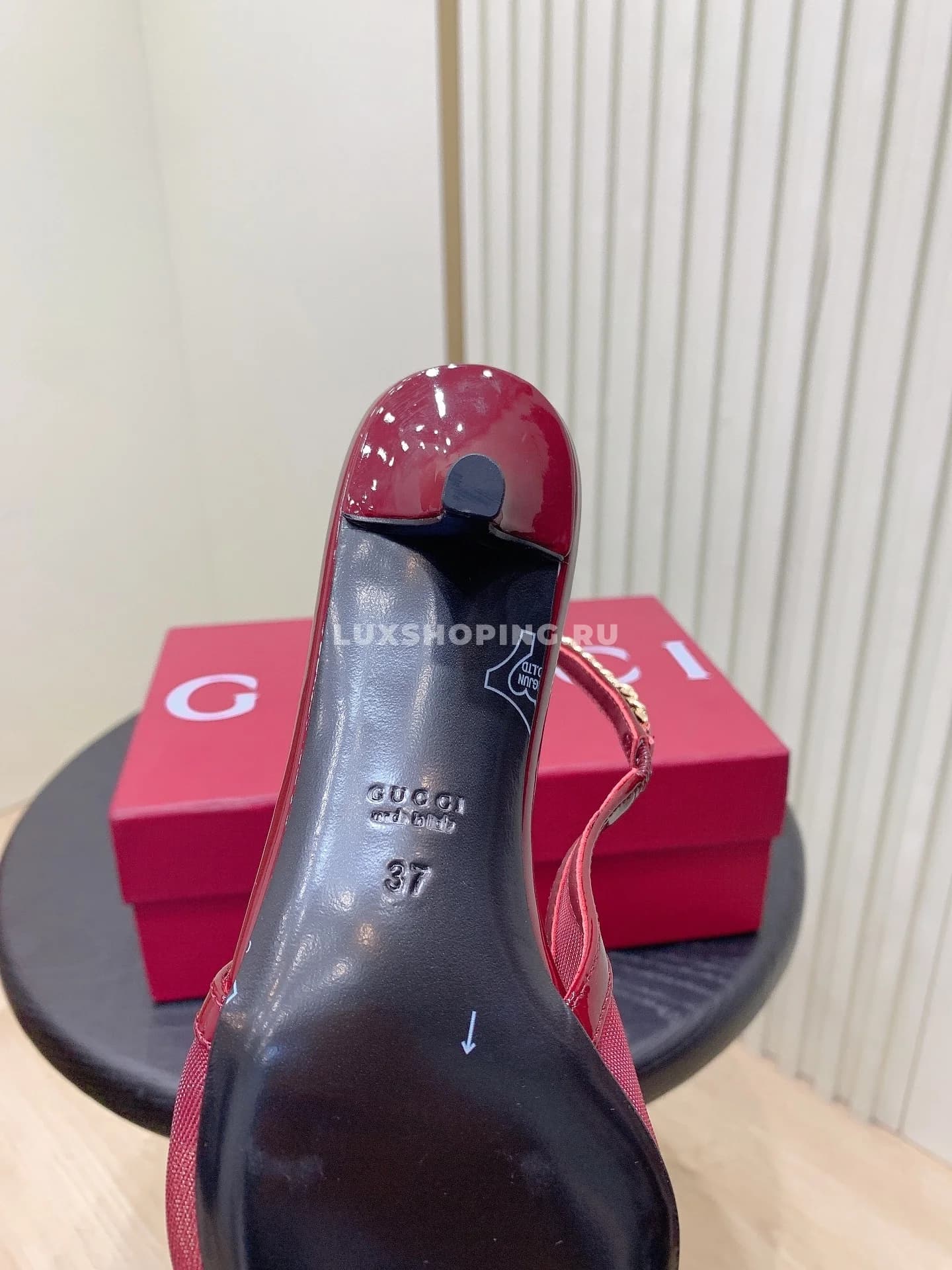 Туфли Gucci на каблуке красные - фото 6