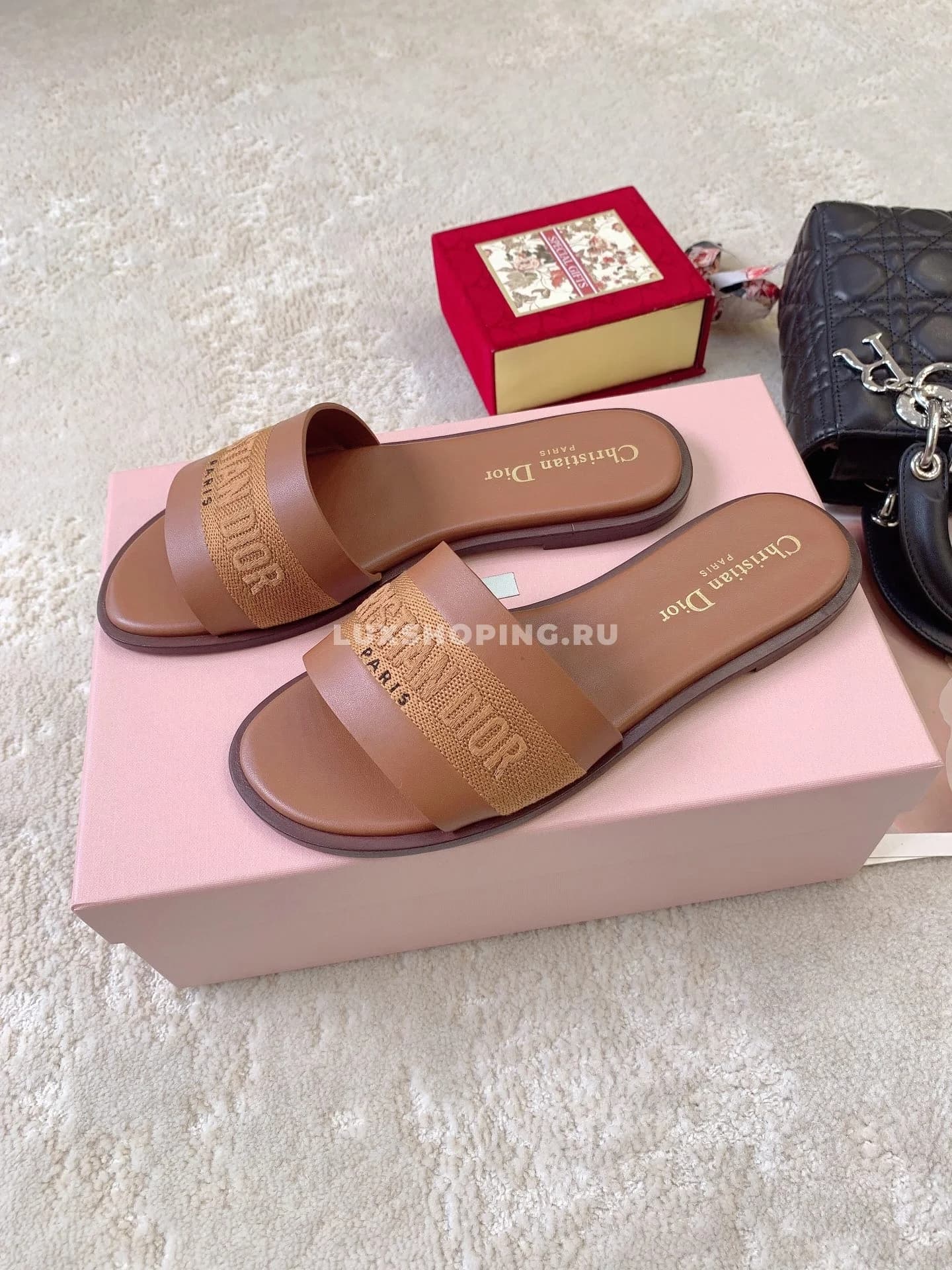 Шлепанцы DIOR SUMMER 24 коричневые - фото 3