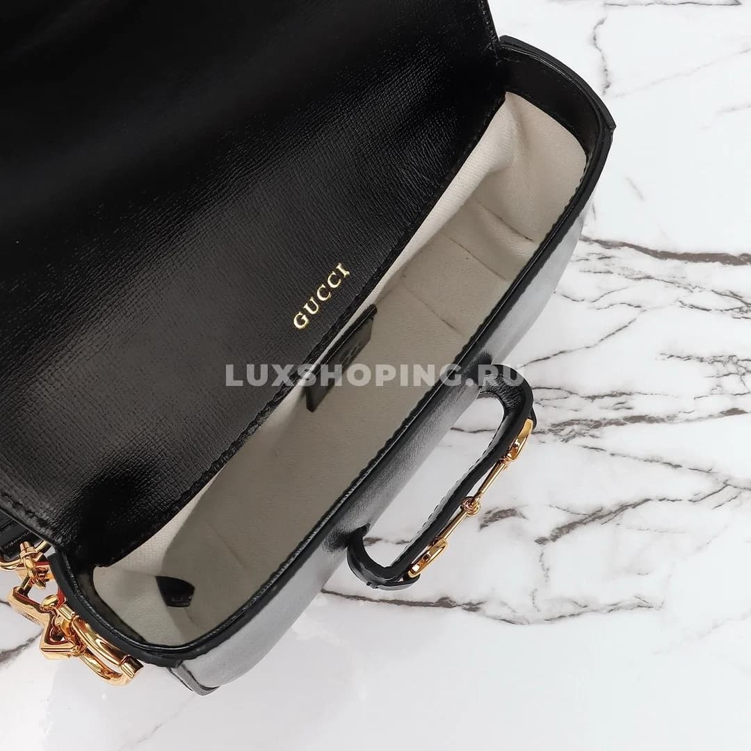Gucci Horsebit Маленькая Сумка через плечо black - фото 8
