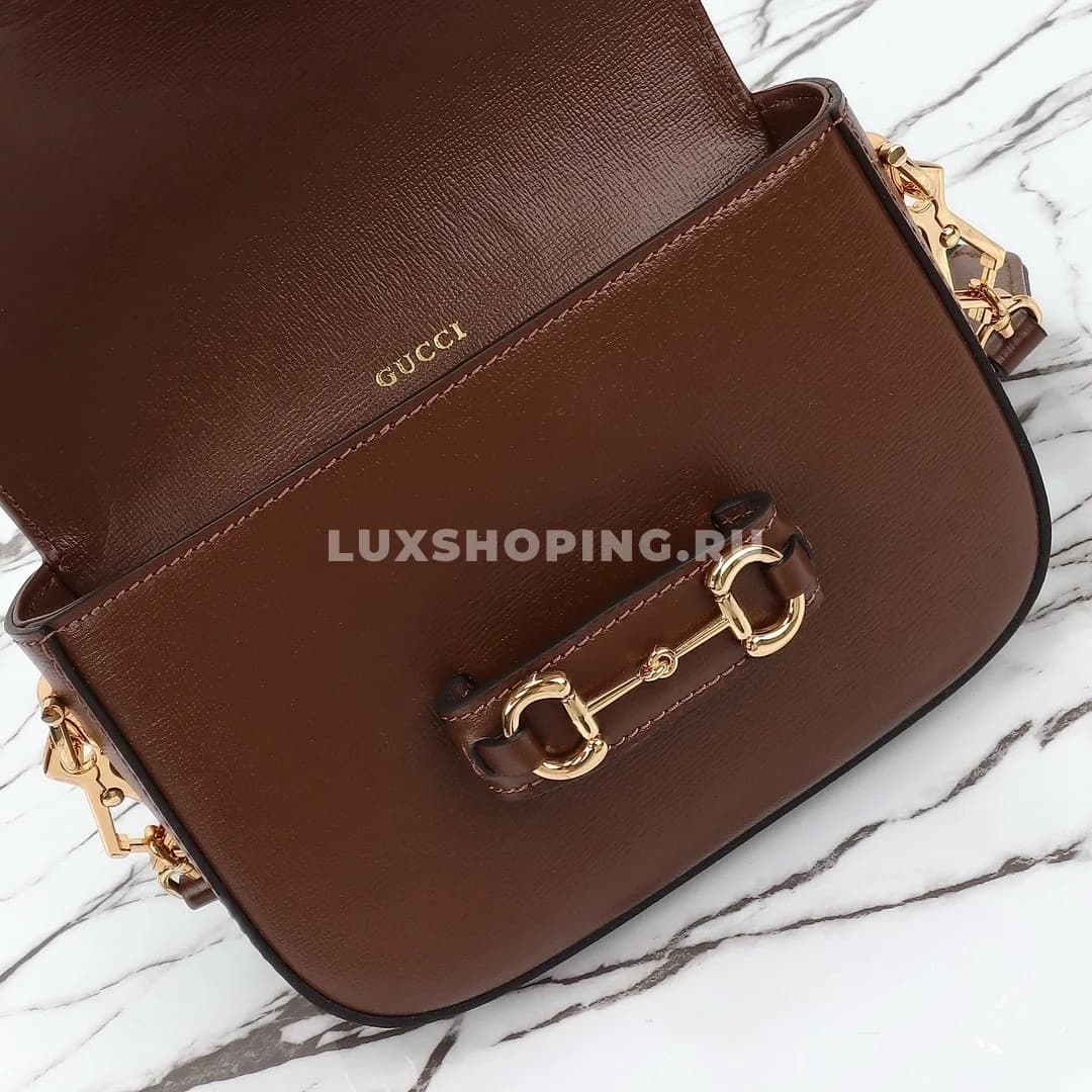 Gucci Horsebit Маленькая Сумка через плечо brown - фото 7