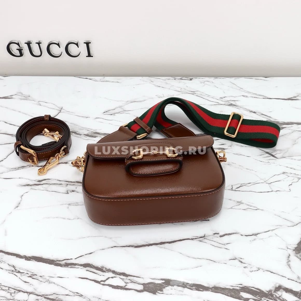 Gucci Horsebit Маленькая Сумка через плечо brown - фото 9