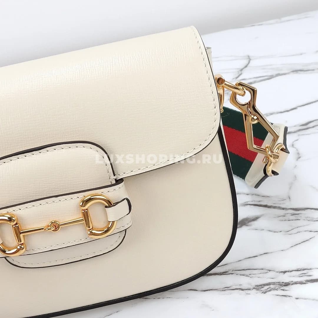 Gucci Horsebit Маленькая Сумка через плечо белый - фото 6