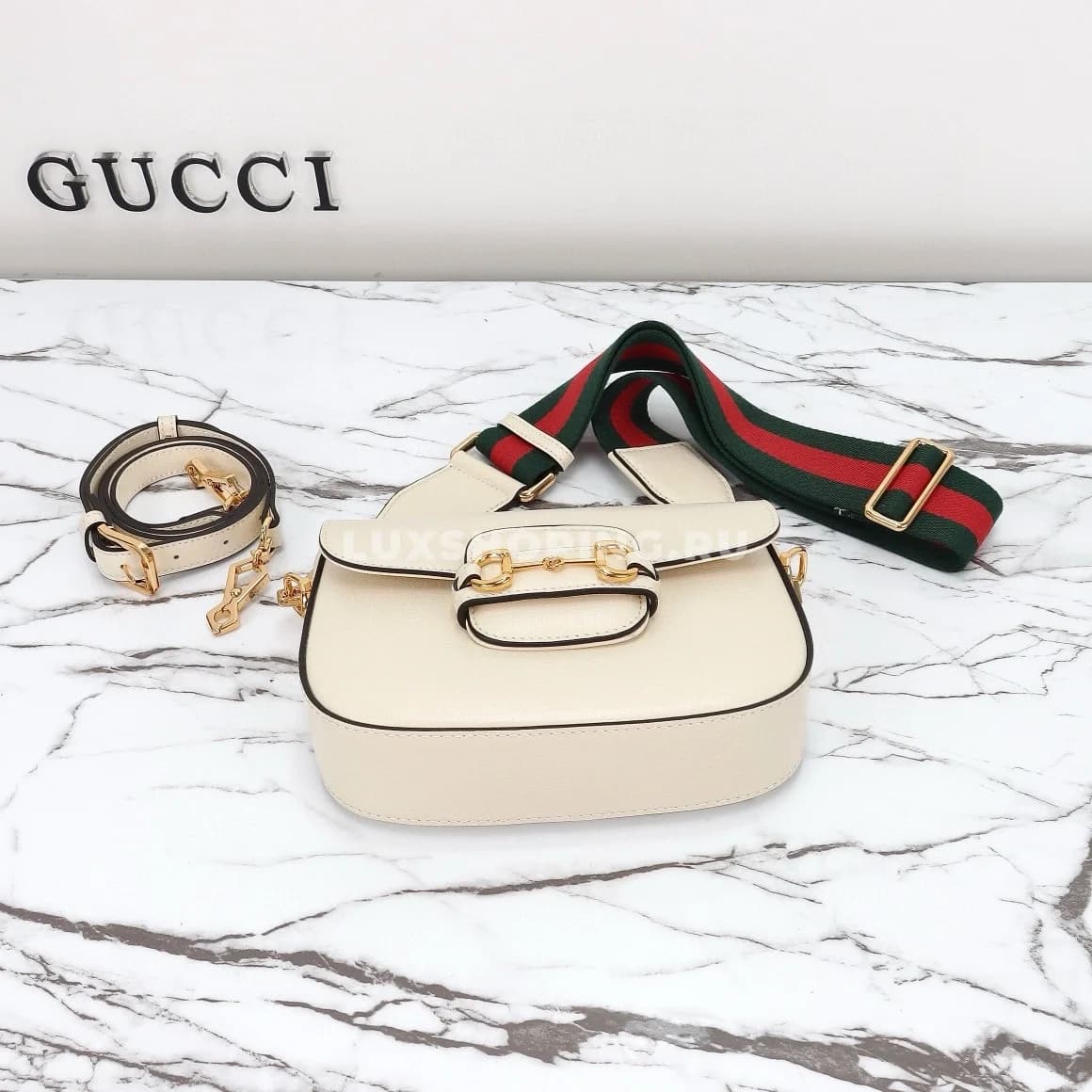 Gucci Horsebit Маленькая Сумка через плечо белый - фото 8