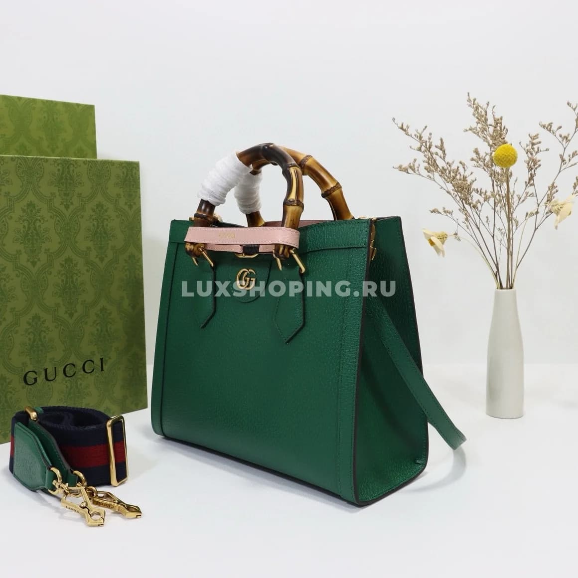 Gucci Сумка-тоут Diana 702721 темно-зеленый - фото 2