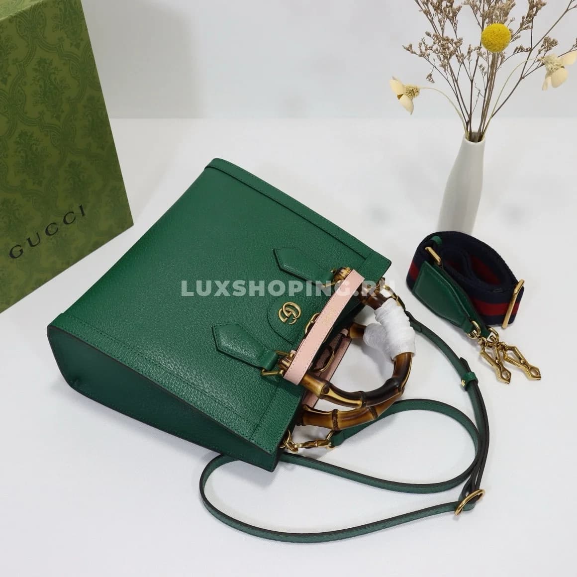 Gucci Сумка-тоут Diana 702721 темно-зеленый - фото 8