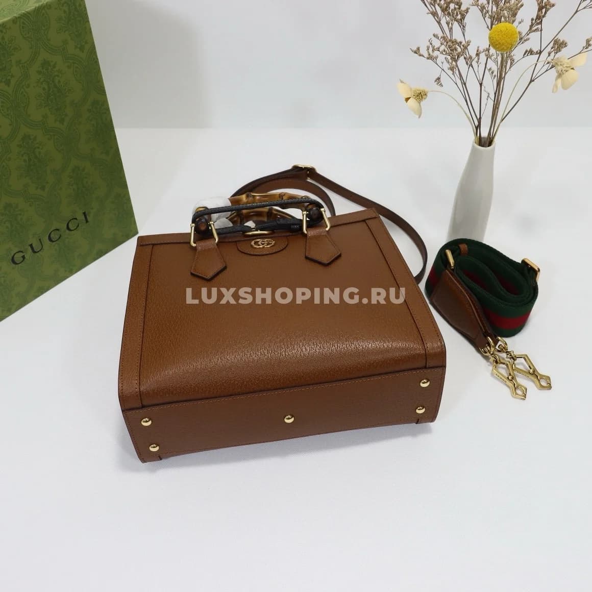 Gucci Сумка-тоут Diana 702721 коричневый - фото 10