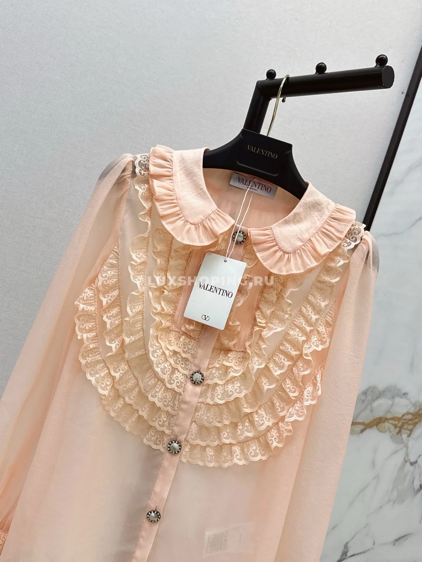 Valentino рубашка кружево - фото 4