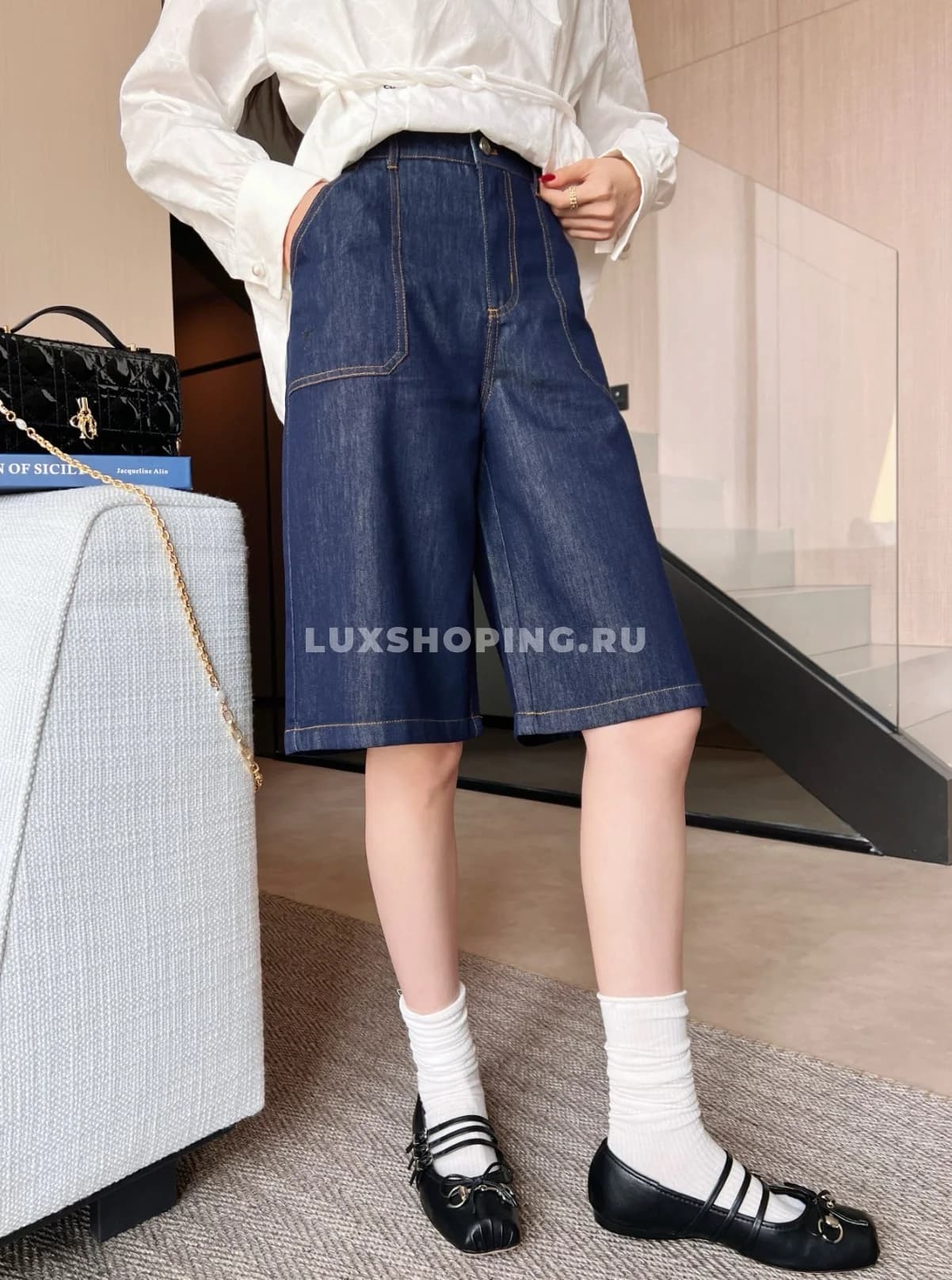 Dior  шорты джинсовые удлиненные - фото 6