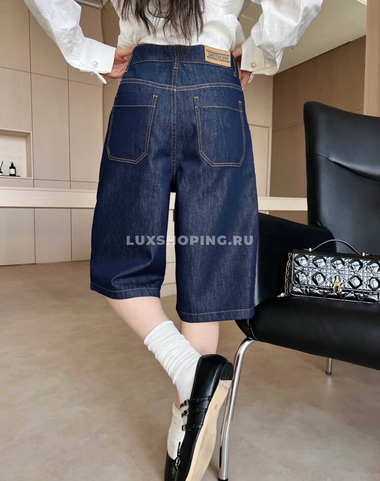 Dior  шорты джинсовые удлиненные - фото 7