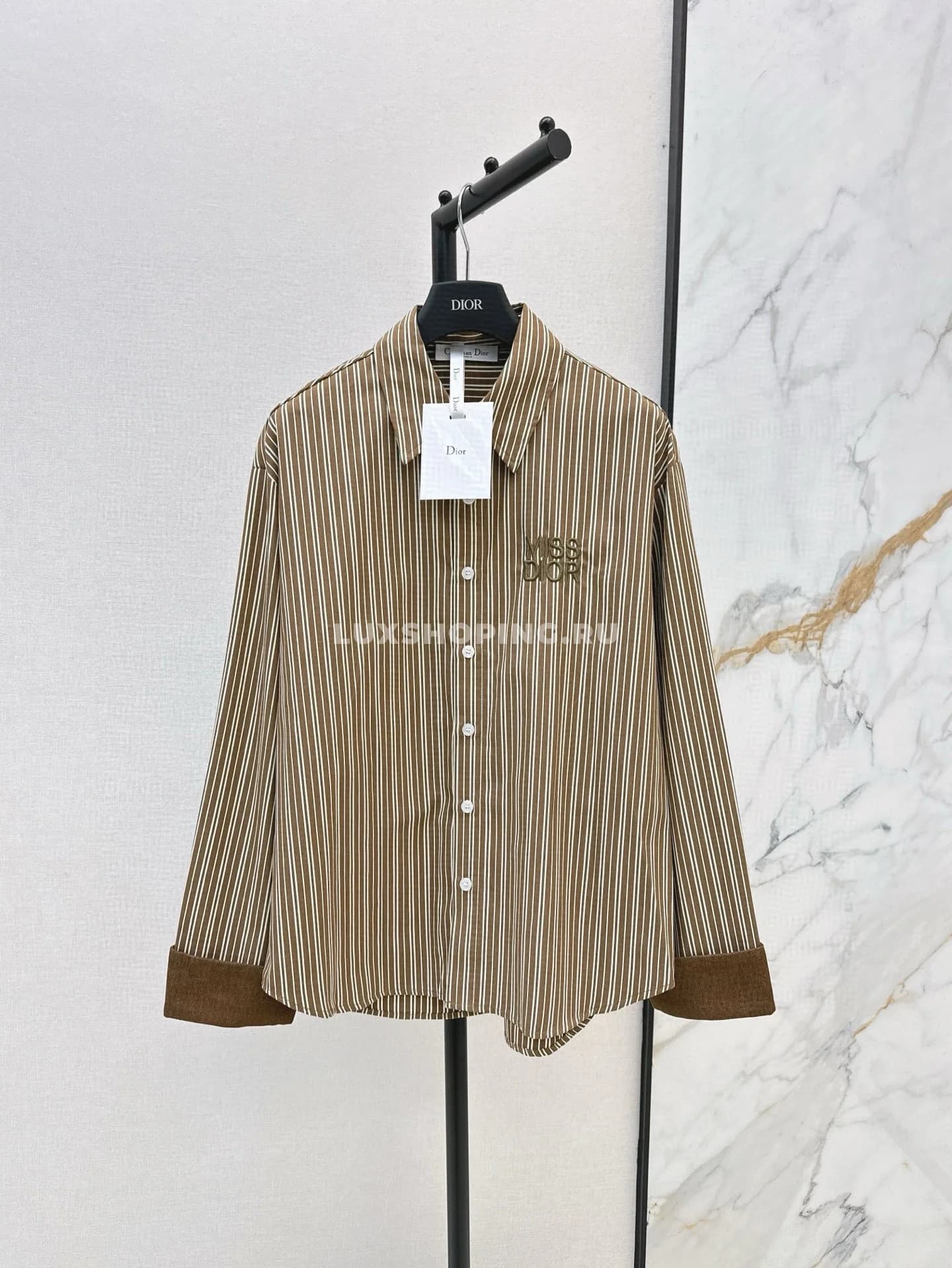 Dior классическая рубашка в полоску - фото 2
