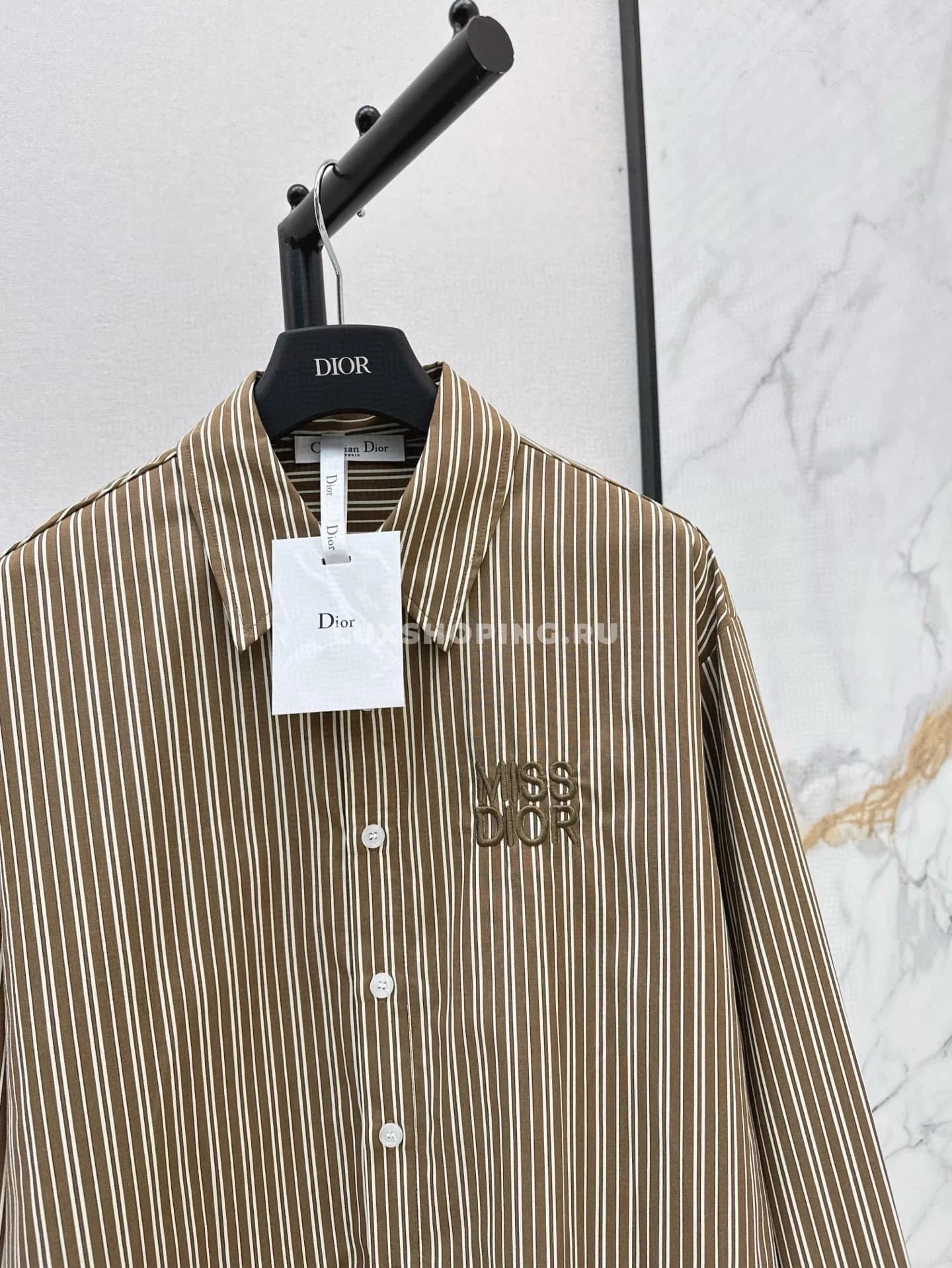 Dior классическая рубашка в полоску - фото 5