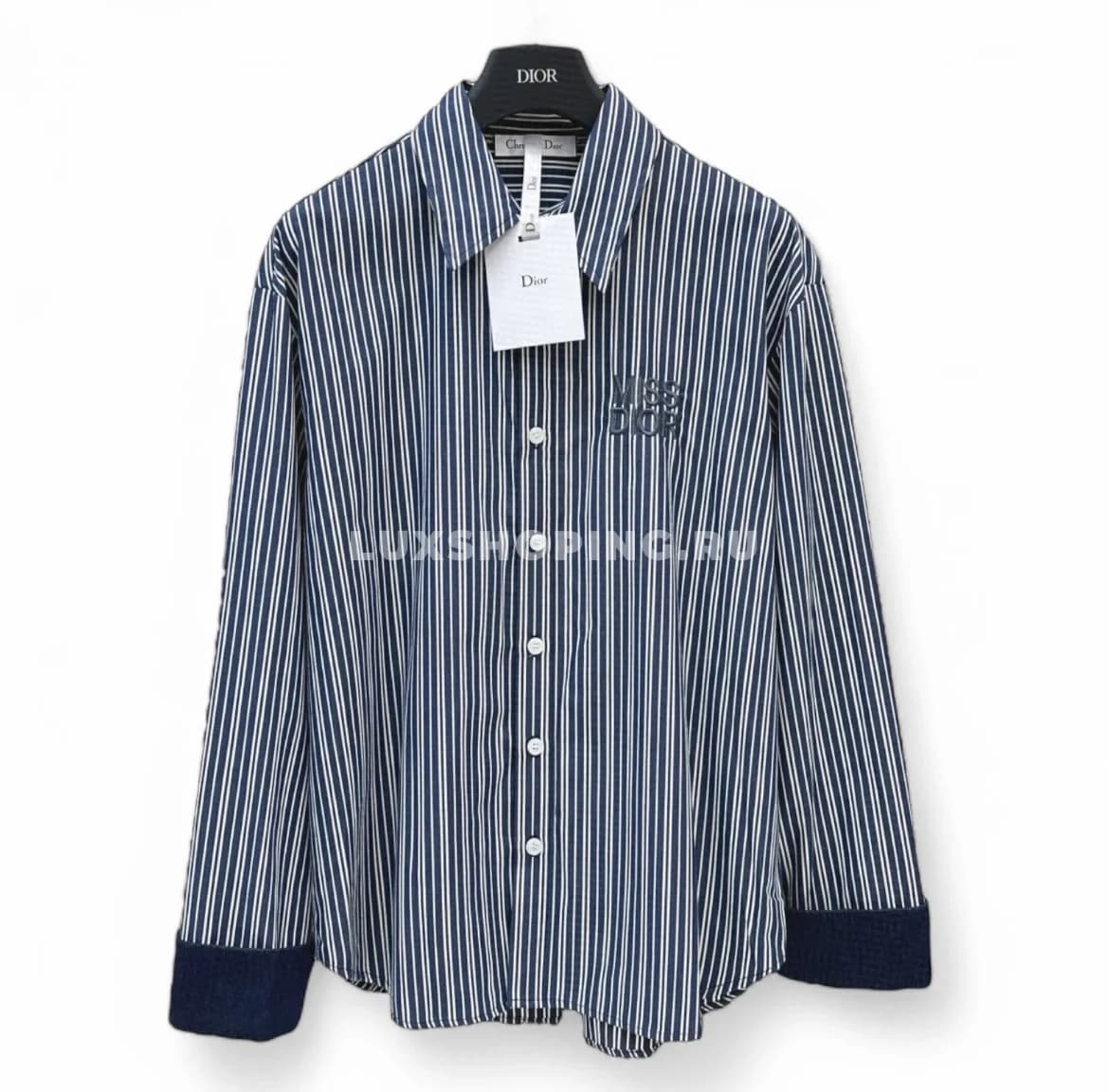Dior классическая рубашка в полоску синяя