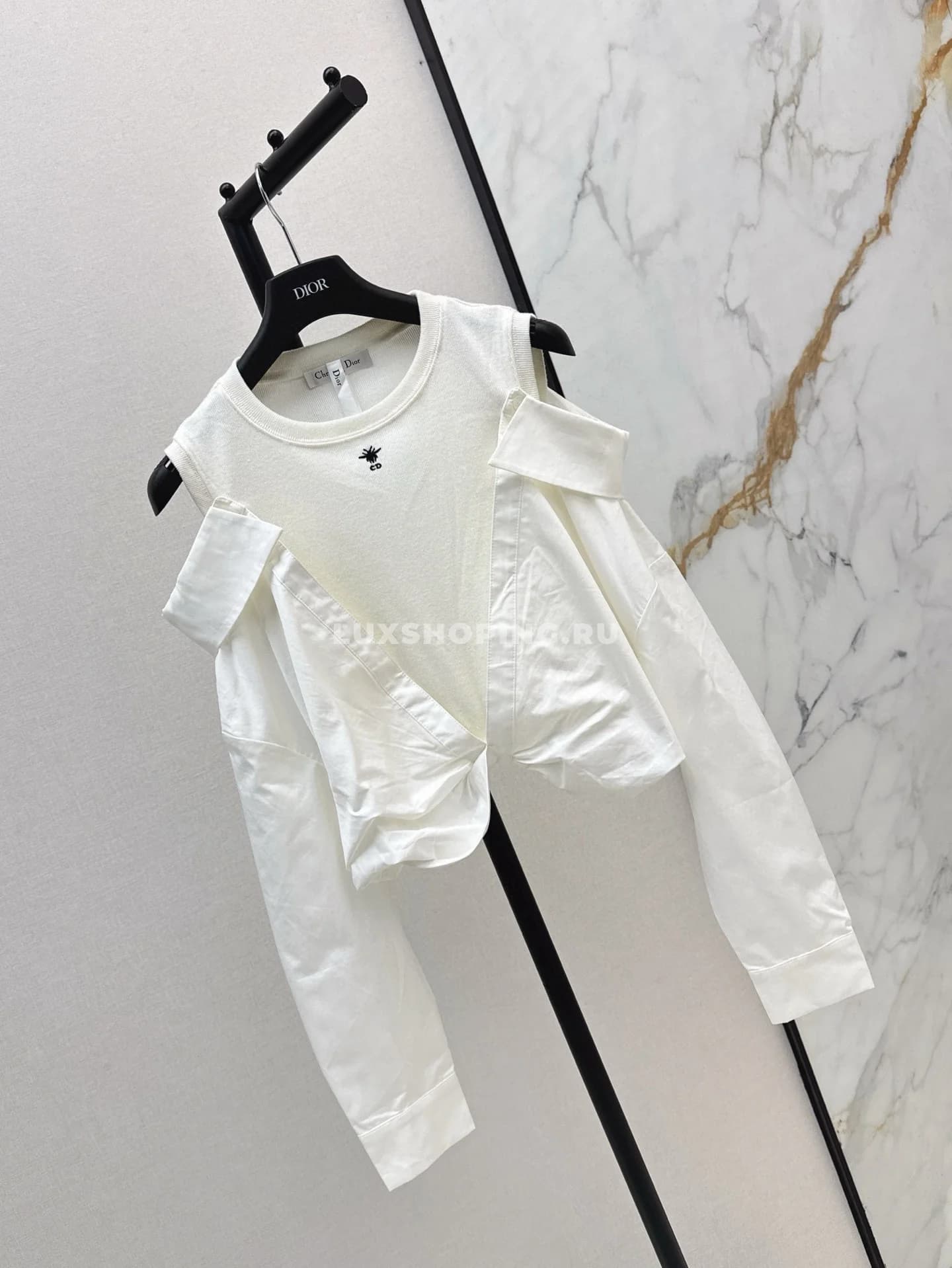 Dior рубашка многослойная белая - фото 3