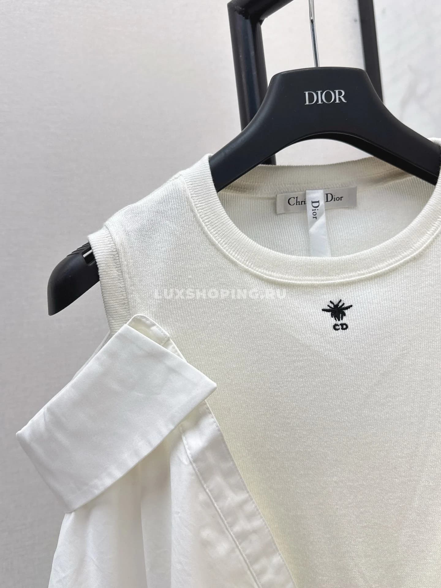 Dior рубашка многослойная белая - фото 6