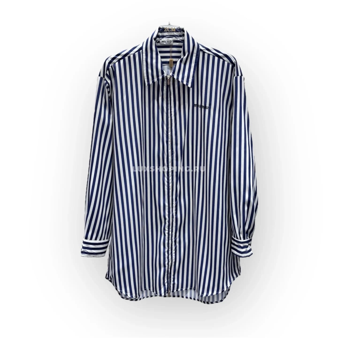 Miu Miu классическая рубашка в полоску на молнии