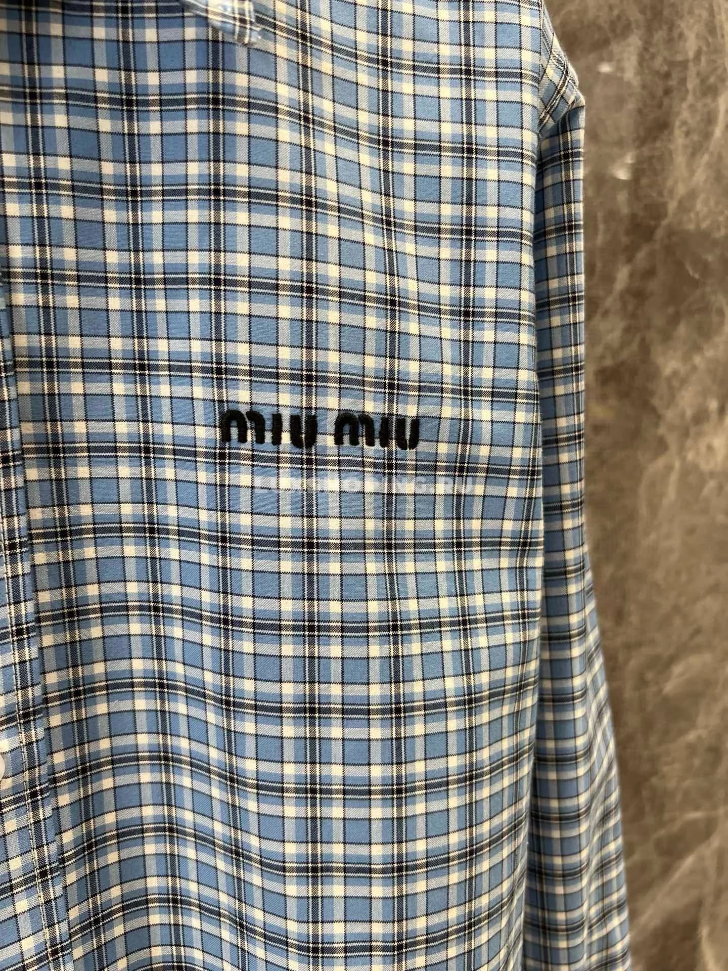 Miu Miu классическая рубашка в клетку - фото 6