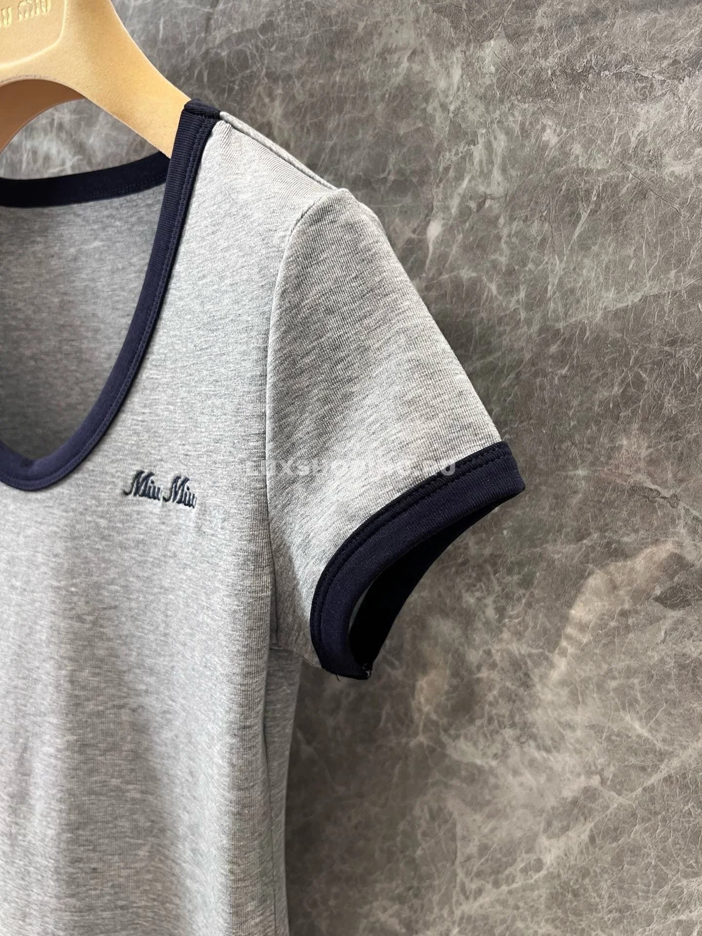 Miu Miu хлопковая футболка с круглым вырезом С - фото 6