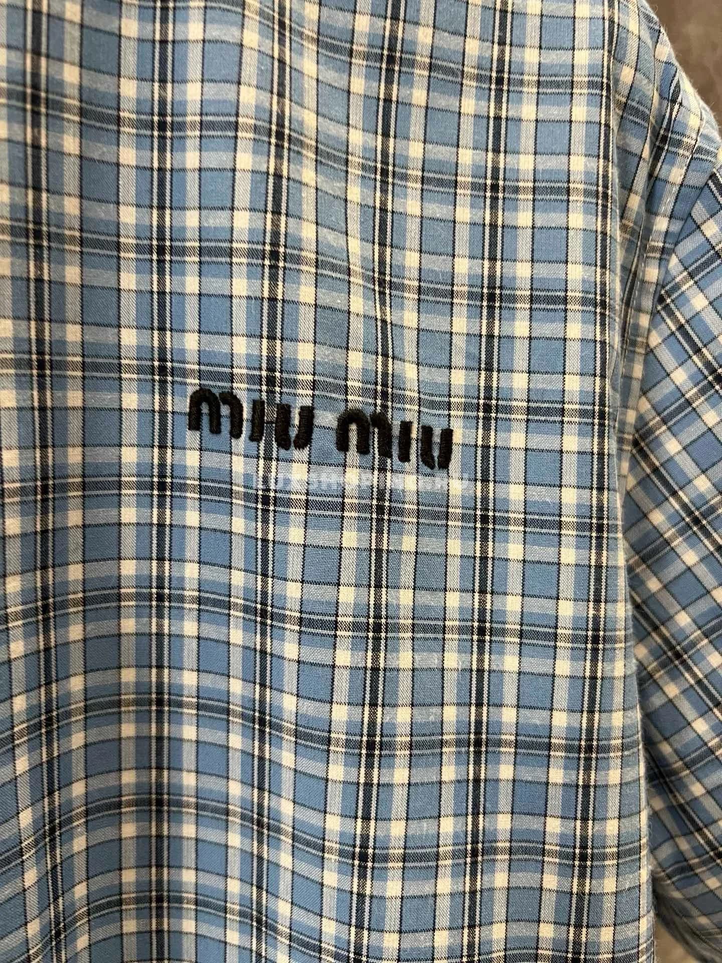 Miu Miu Платье-рубашка в клетку - фото 6