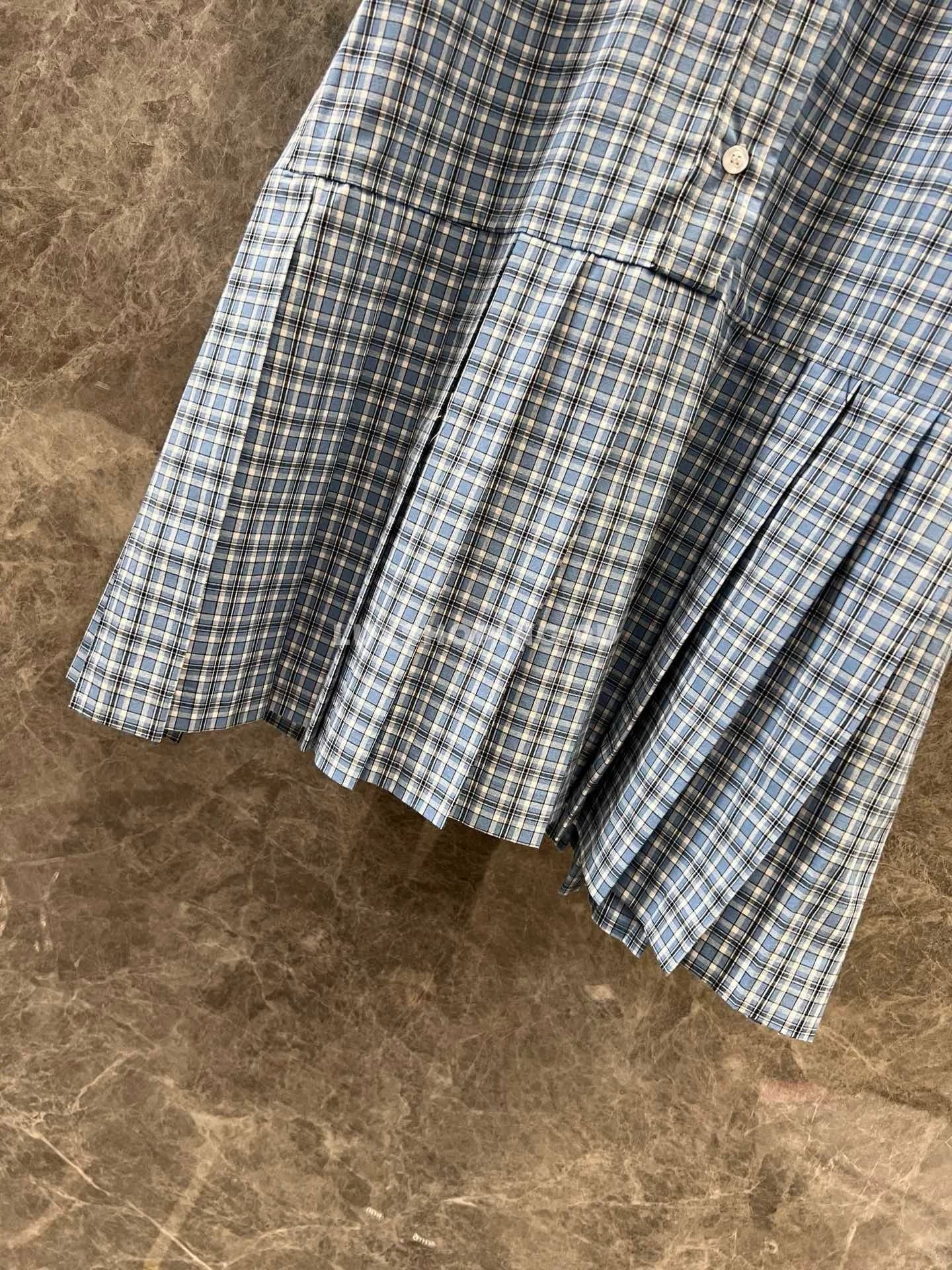 Miu Miu Платье-рубашка в клетку - фото 8