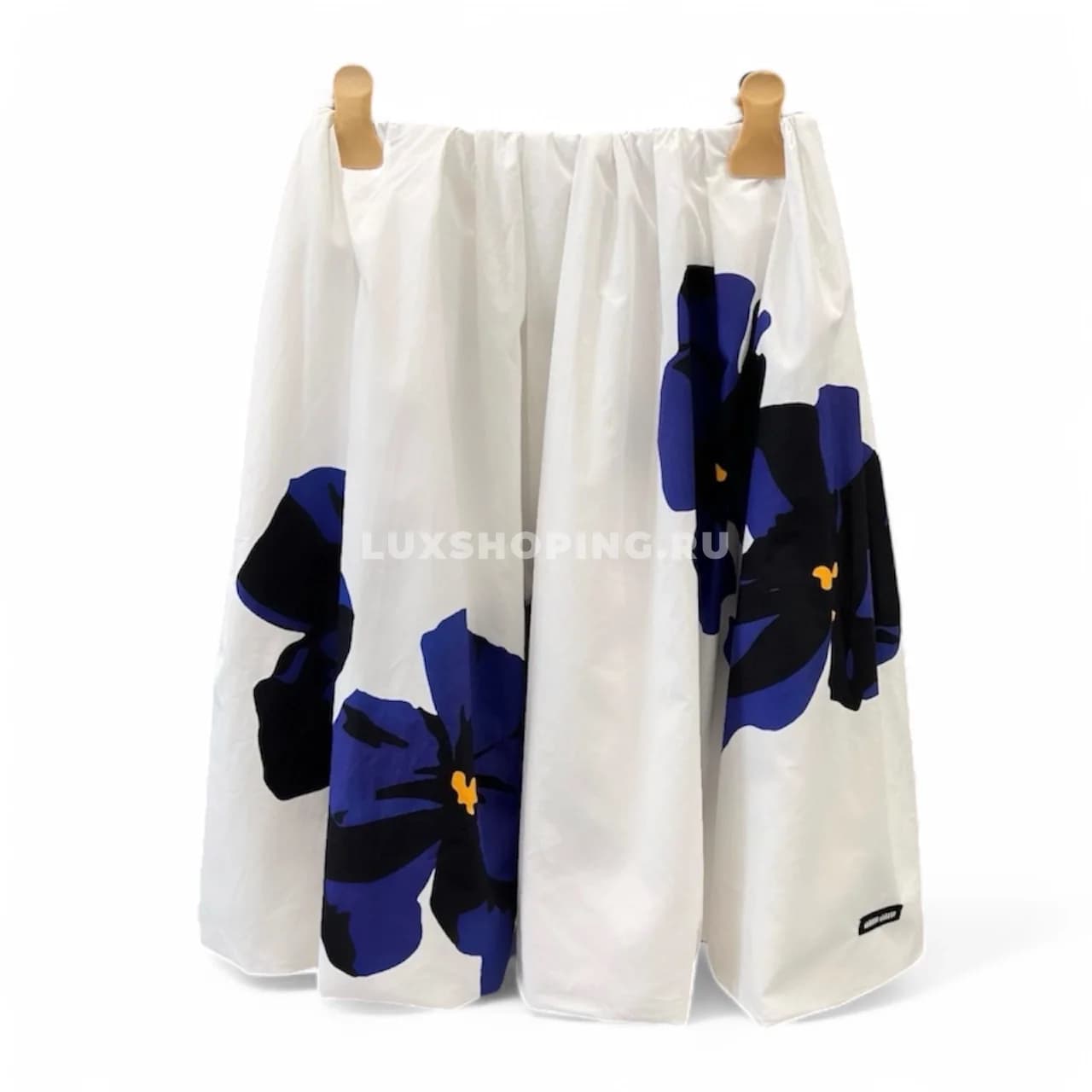 Miu Miu Весенняя юбка с цветочным принтом и объемными складками