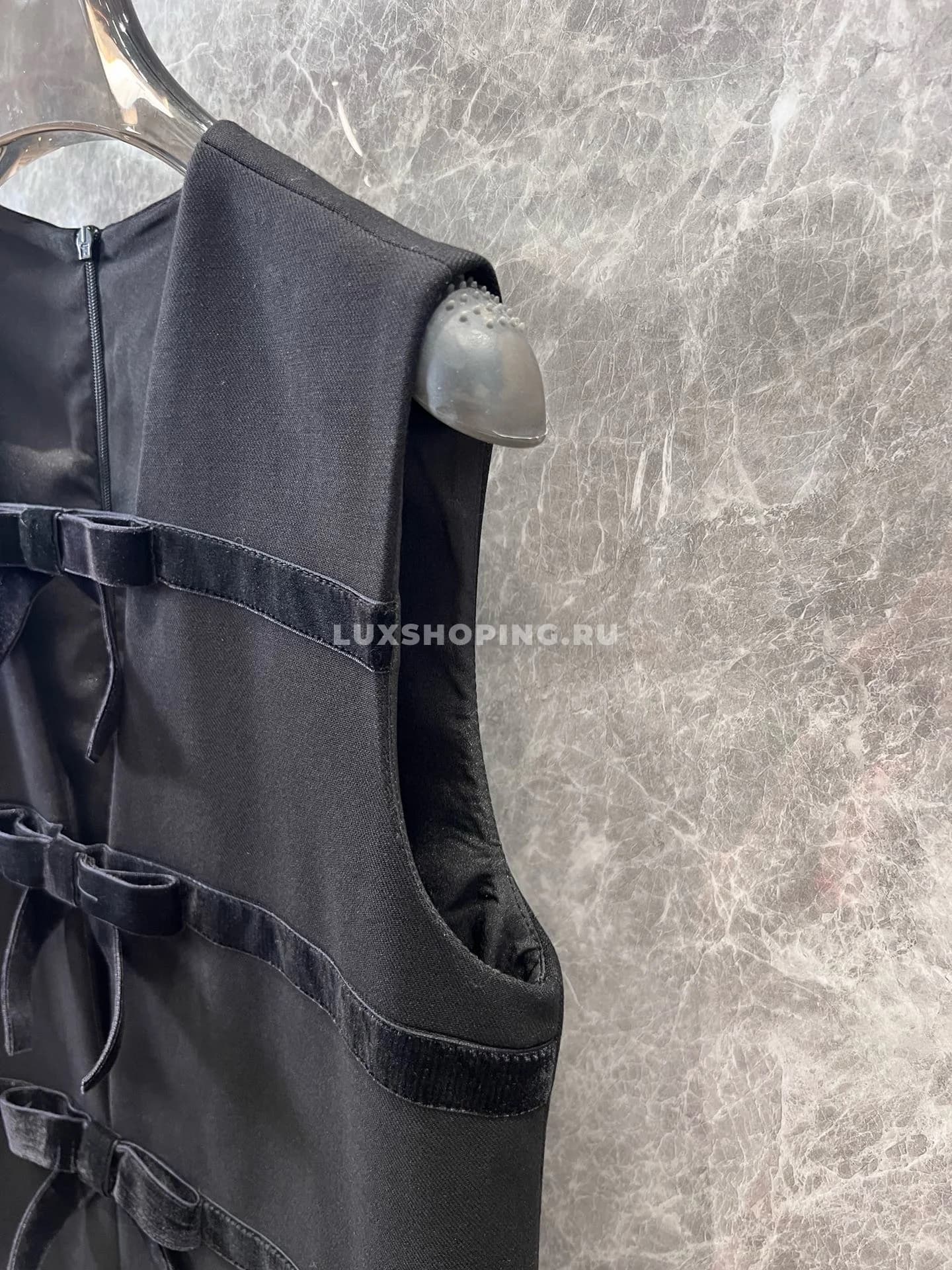 Prada Платье с бархатным бантом - фото 7