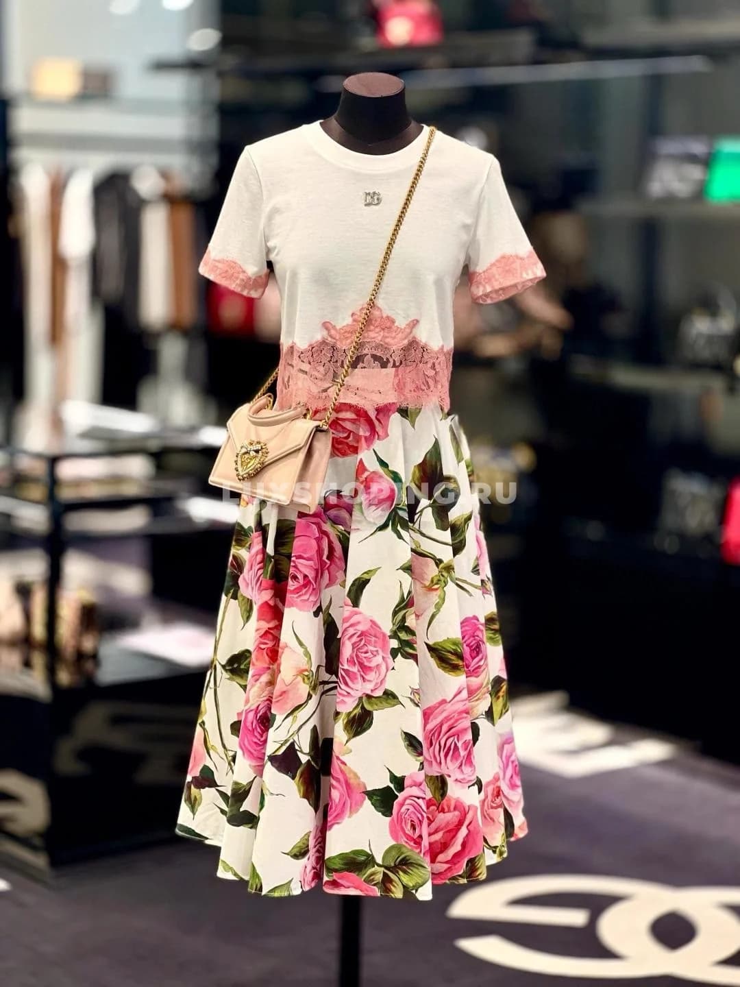 DOLCE &amp; GABBANA элегантная футболка с кружевом - фото 8