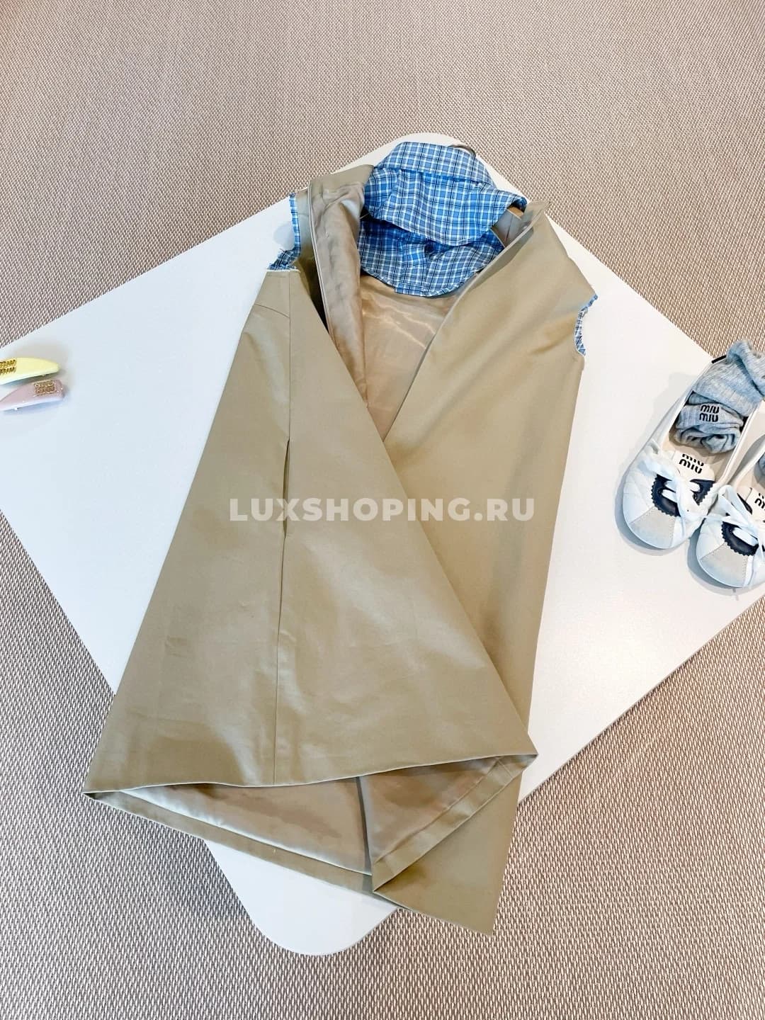 Miu Miu короткое платье с многослойным дизайном - фото 9