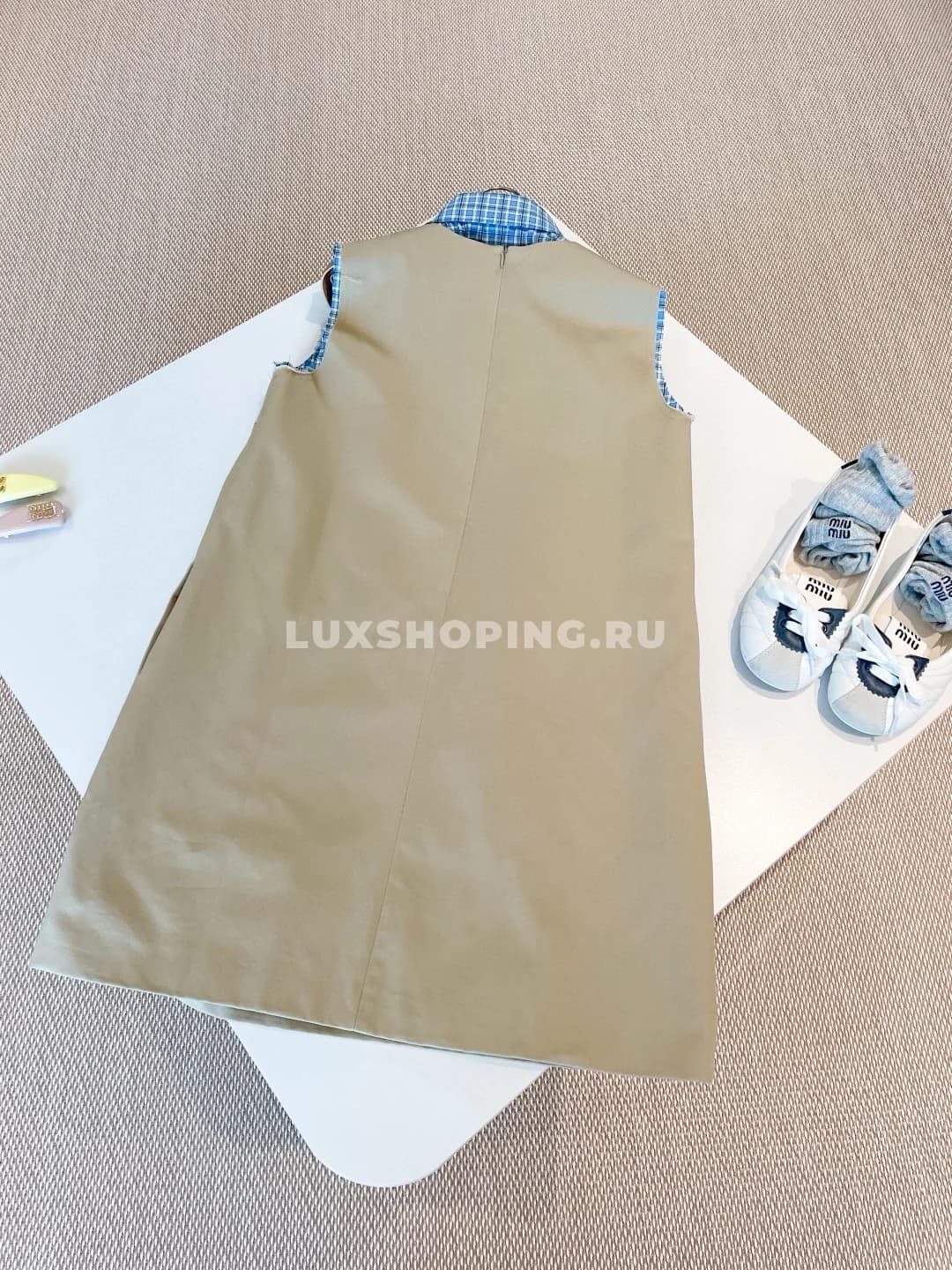 Miu Miu короткое платье с многослойным дизайном - фото 10