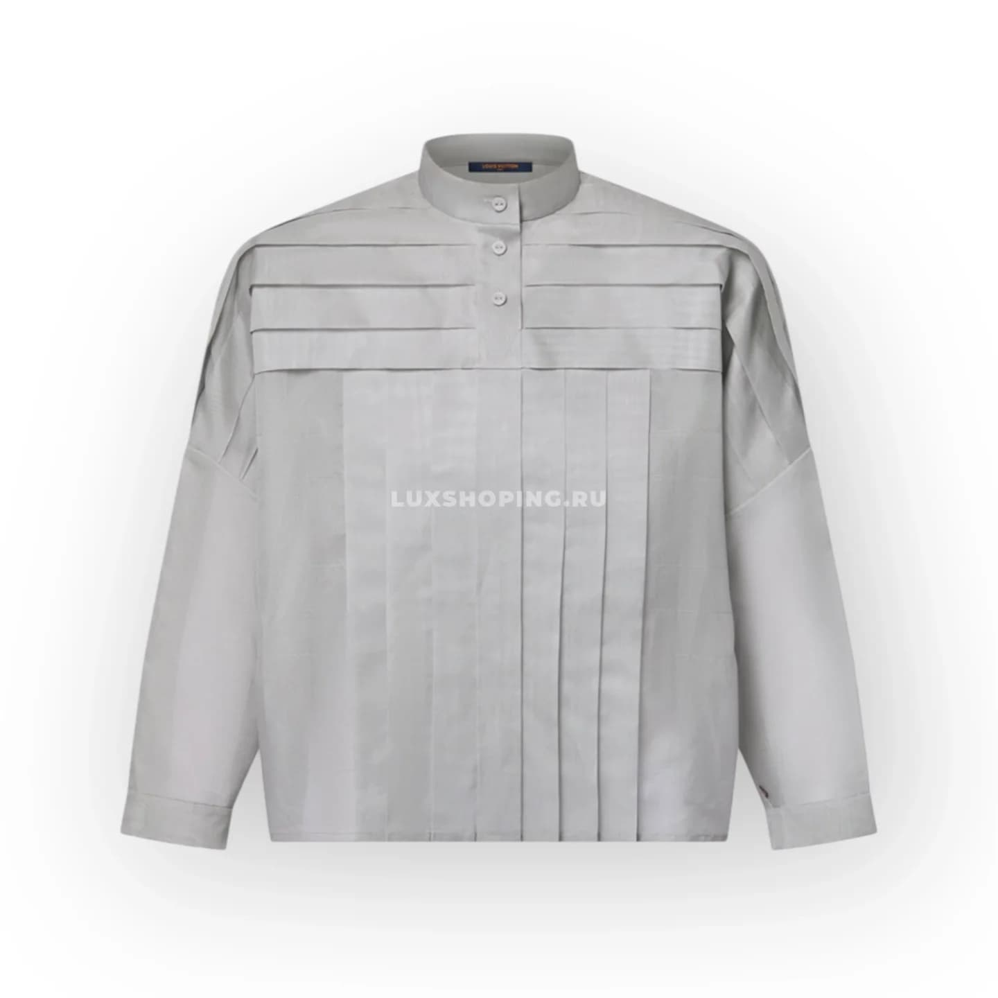 Louis Vuitton Рубашка из шелка в полоску Utility серая