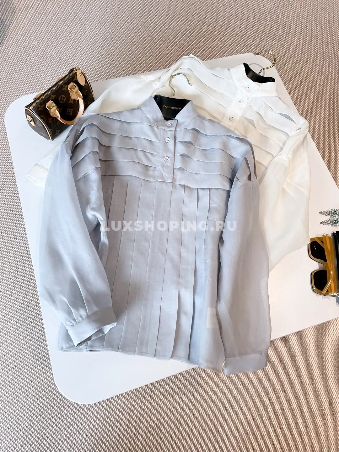 Louis Vuitton Рубашка из шелка в полоску Utility серая - фото 5